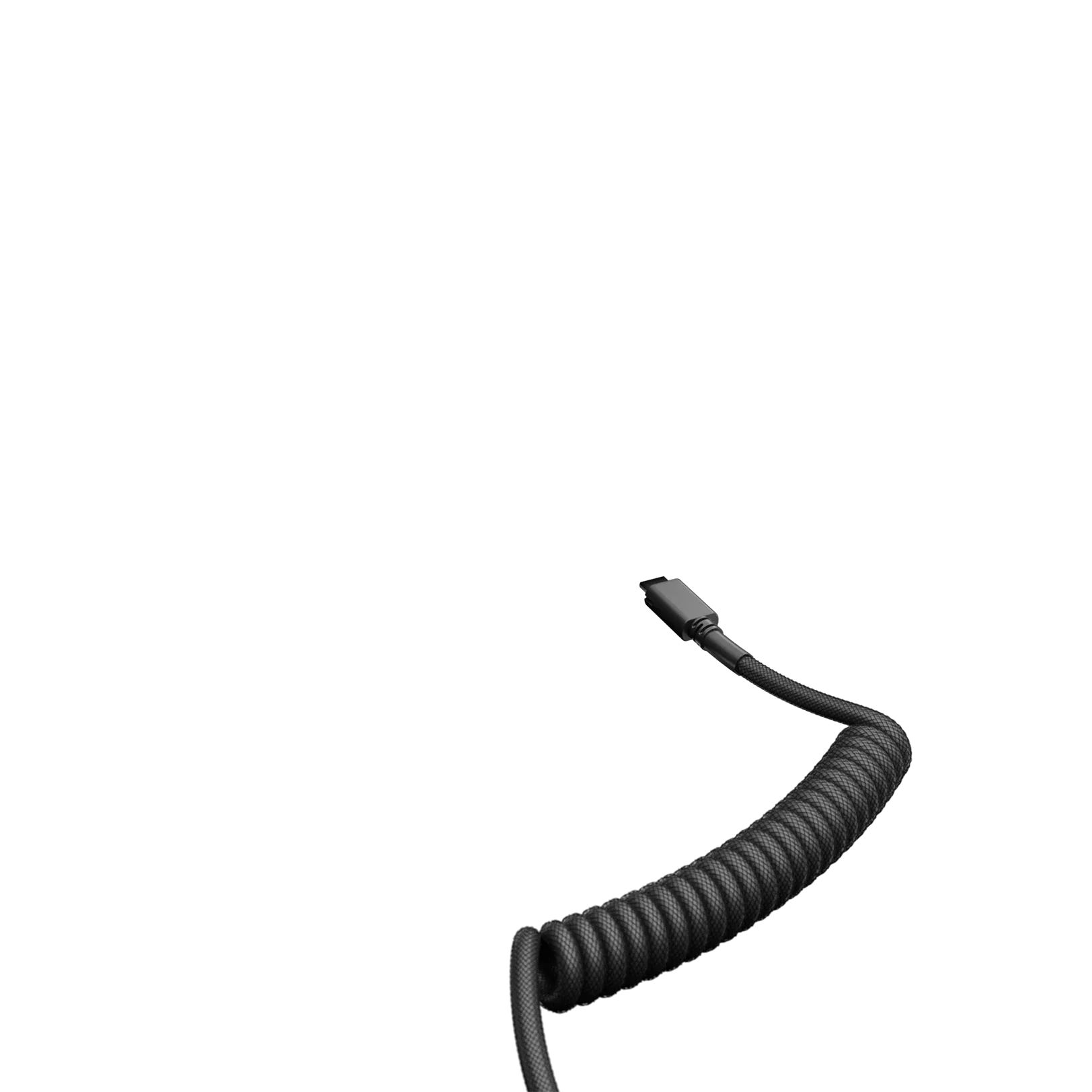 Glorious Coiled Cable Phantom Black - Premium Braided USB Cable for Gaming, Office & Home Use - Durable & Tangle-Free for Keyboards, Mice & Controllers