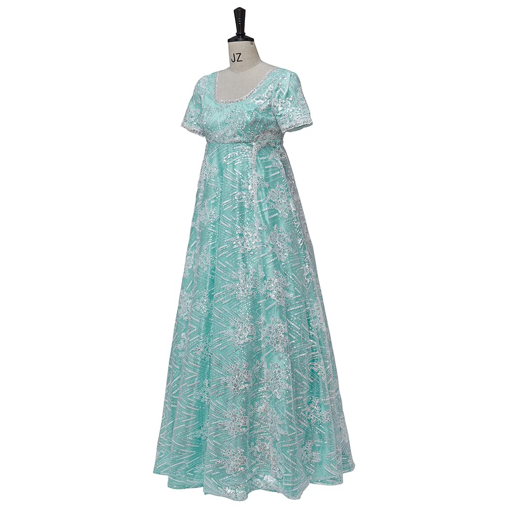 Kate Sharma Cosplay Dress | Regency Style Women's Tea Party Green Gown | Perfect for Bridgerton Themed Events, Historical Reenactments & Costume Parties