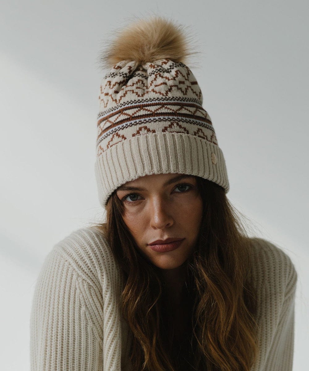 Aspen Knit Print Beanie - Stylish Winter Hat for Men & Women - Cozy & Warm Knitted Cap for Outdoor Activities, Skiing, Hiking & Casual Wear