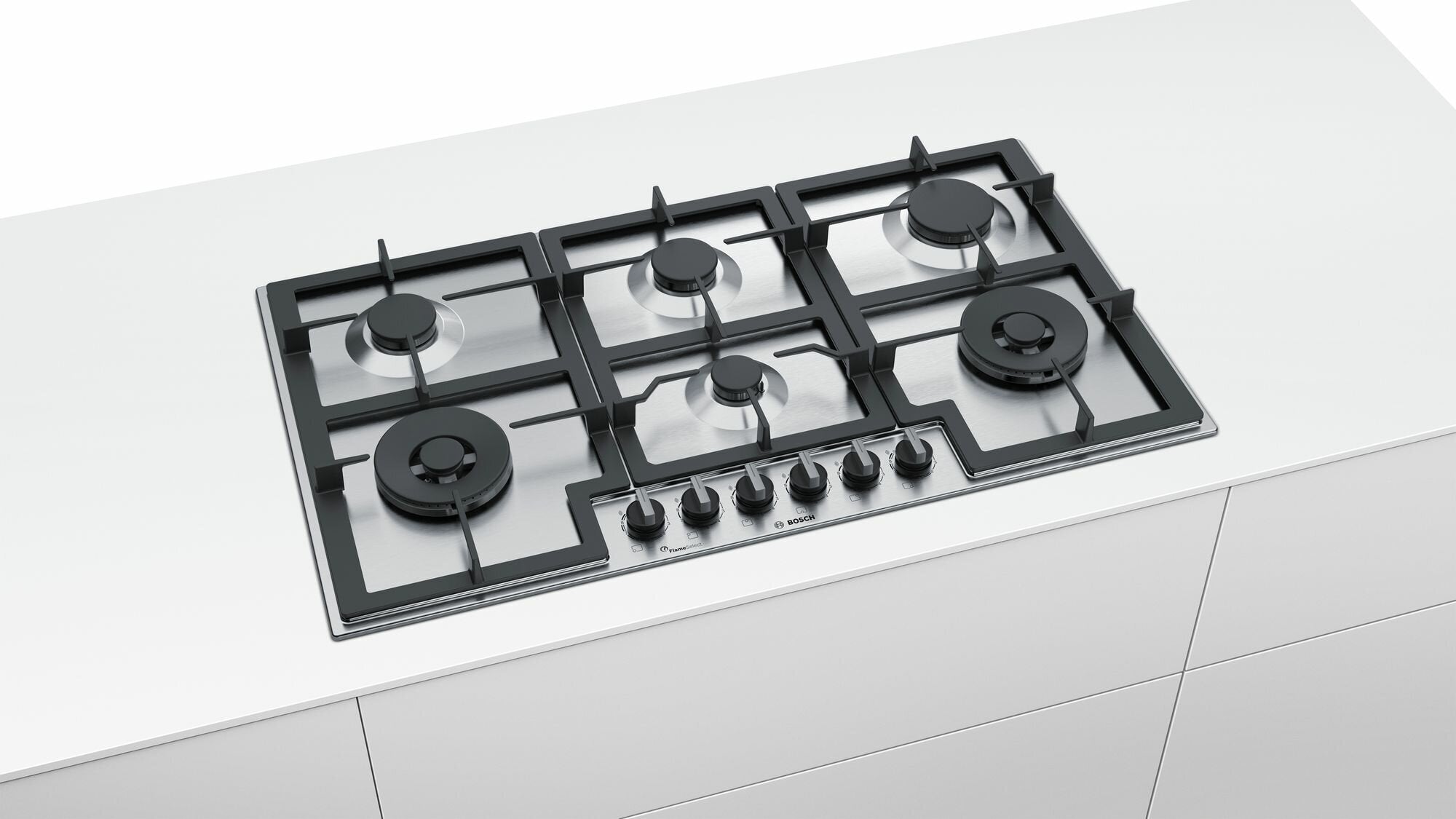 Bosch 90cm Serie 6 Natural Gas Cooktop PCT9A5B90A - 5 Burner Gas Stove Top for Modern Kitchens | Perfect for Home Cooking, Entertaining & Professional Chefs