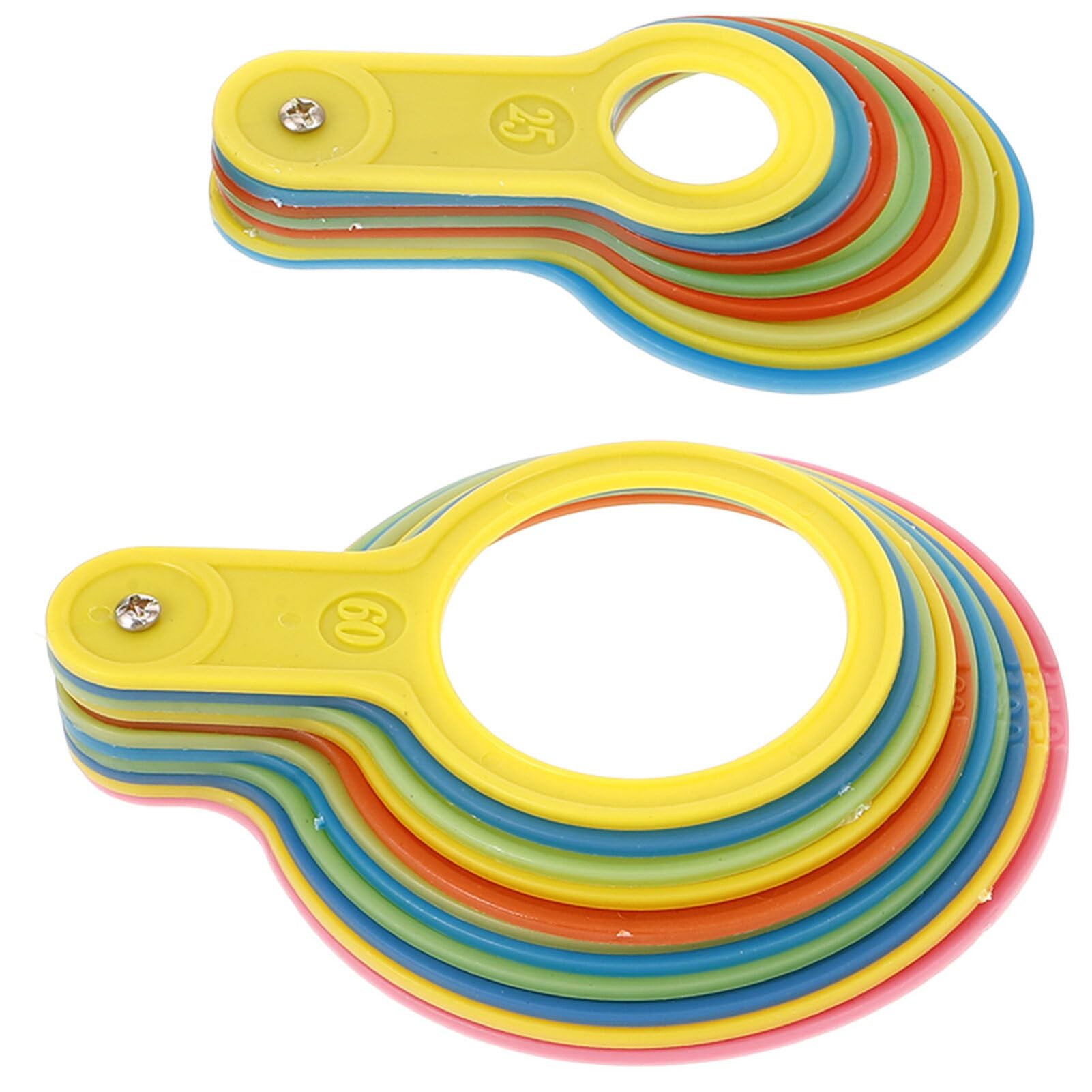 2 Sets Plastic Fruit Ring Sizer Measuring Tool (25-60mm & 60-110mm) - Diameter Measurement Gauge for Oranges, Peaches, Apples - Perfect for Farmers Market, Grocery Stores & Home Kitchen Use