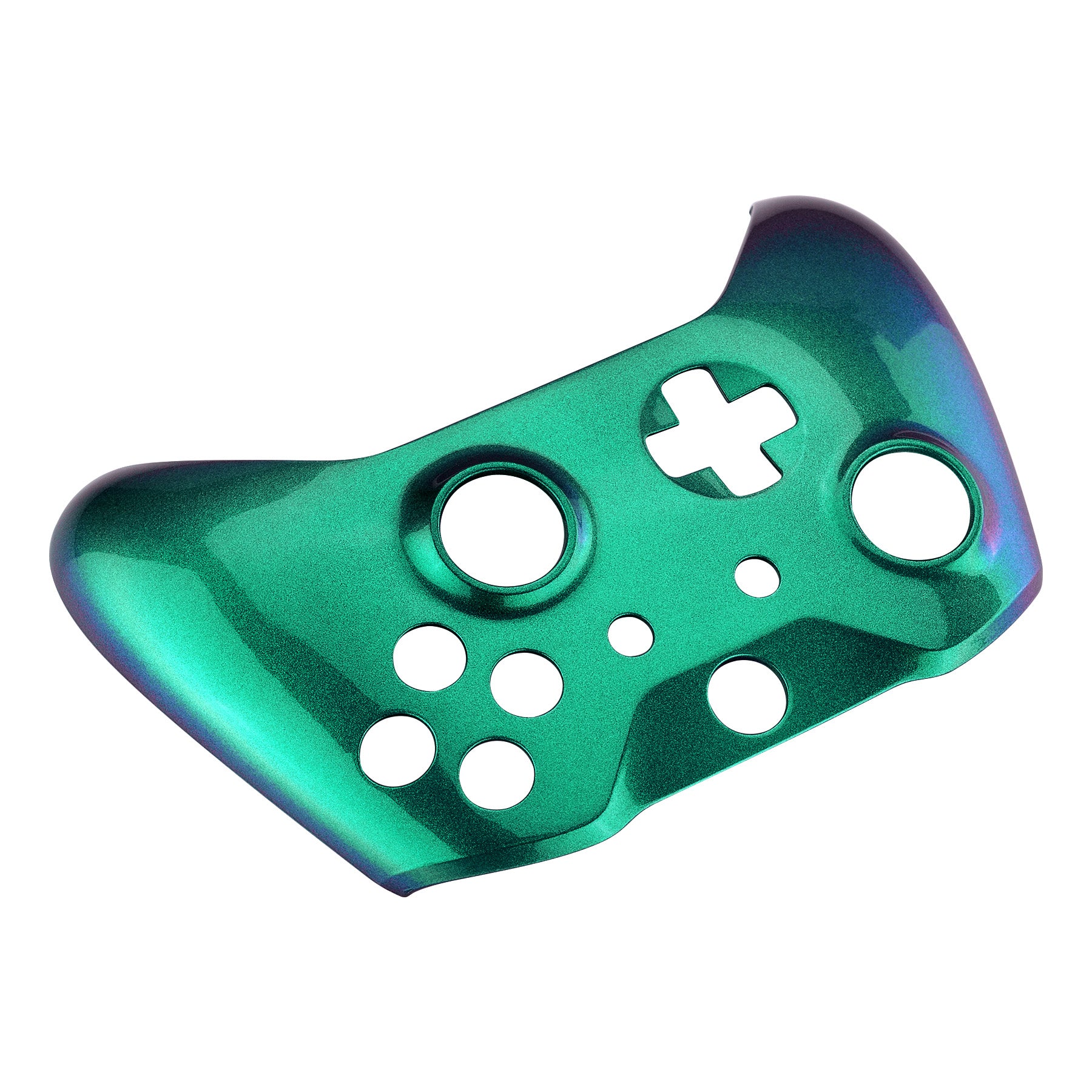eXtremeRate Chameleon Green & Purple Faceplate Cover - Replacement Front Housing Shell Case for Xbox One X & One S Controller (Model 1708) - Perfect for Gaming, Customization & Controller Repair - SXOFP19