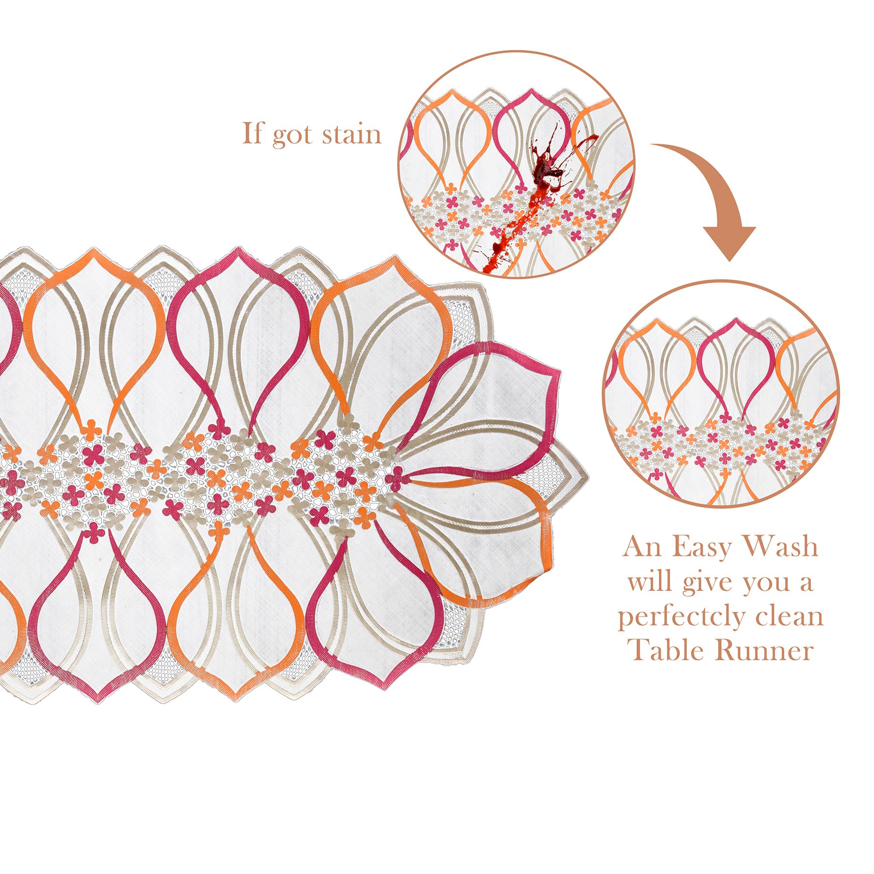 Elegant Golden Leaf PVC Table Runner for Dining Table Decor - Waterproof & Durable Home Centerpiece for Thanksgiving, Christmas, and Everyday Dining
