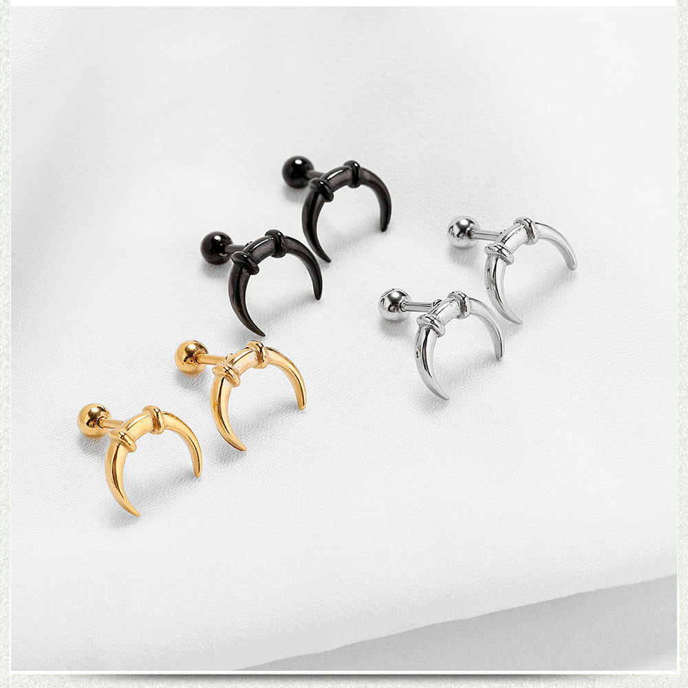 20G Skeleton Barbell Stud Earrings - Helix & Daith Piercing Jewelry for Men & Women | Gothic Punk Style Body Jewelry for Cartilage, Tragus, or Conch Piercings | Perfect for Everyday Wear & Alternative Fashion