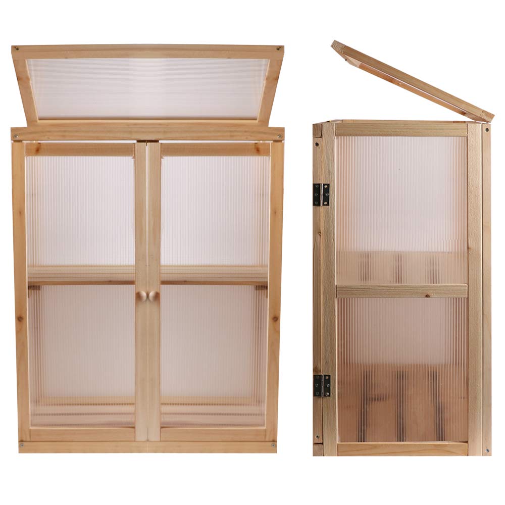 **BIGTREE Wooden Cold Frame Raised Garden Bed - Heavy Duty Foldable Greenhouse Planter for Indoor & Outdoor Use - Patio, Balcony, Backyard, Farmhouse Decor - Perfect for Flowers, Herbs & Vegetables (Style 4)**