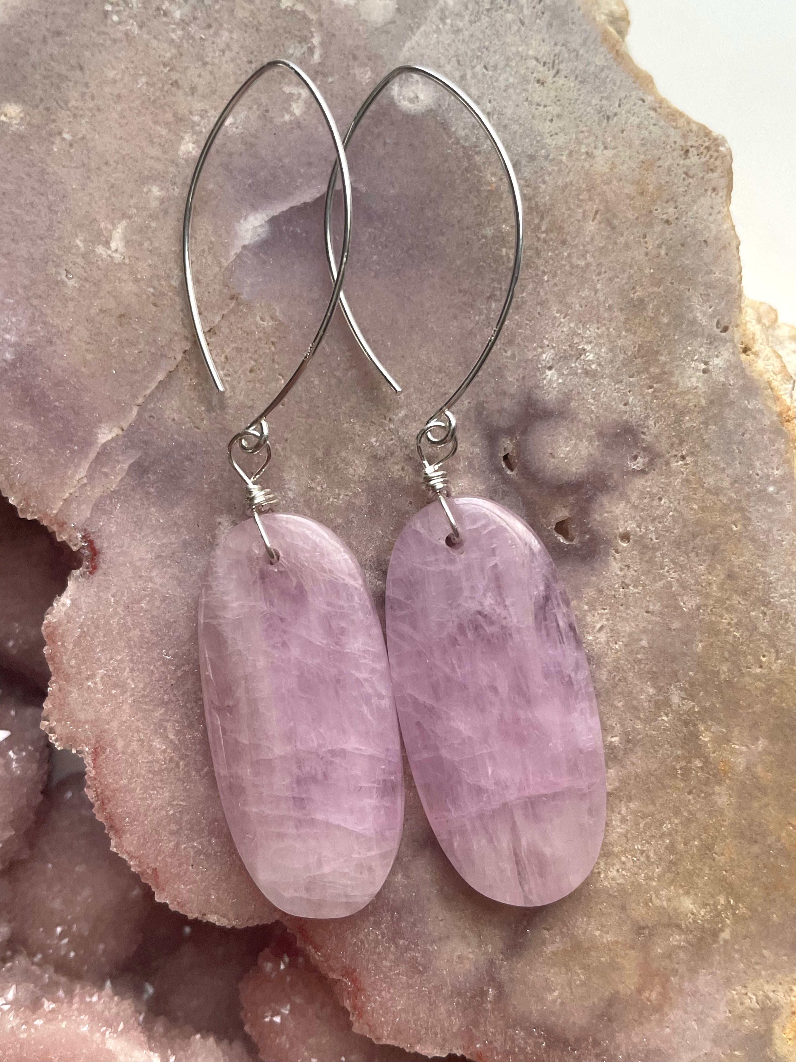 Stunning Kunzite Statement Earrings in Sterling Silver | Elegant Jewelry for Women | Perfect for Weddings, Parties & Special Occasions