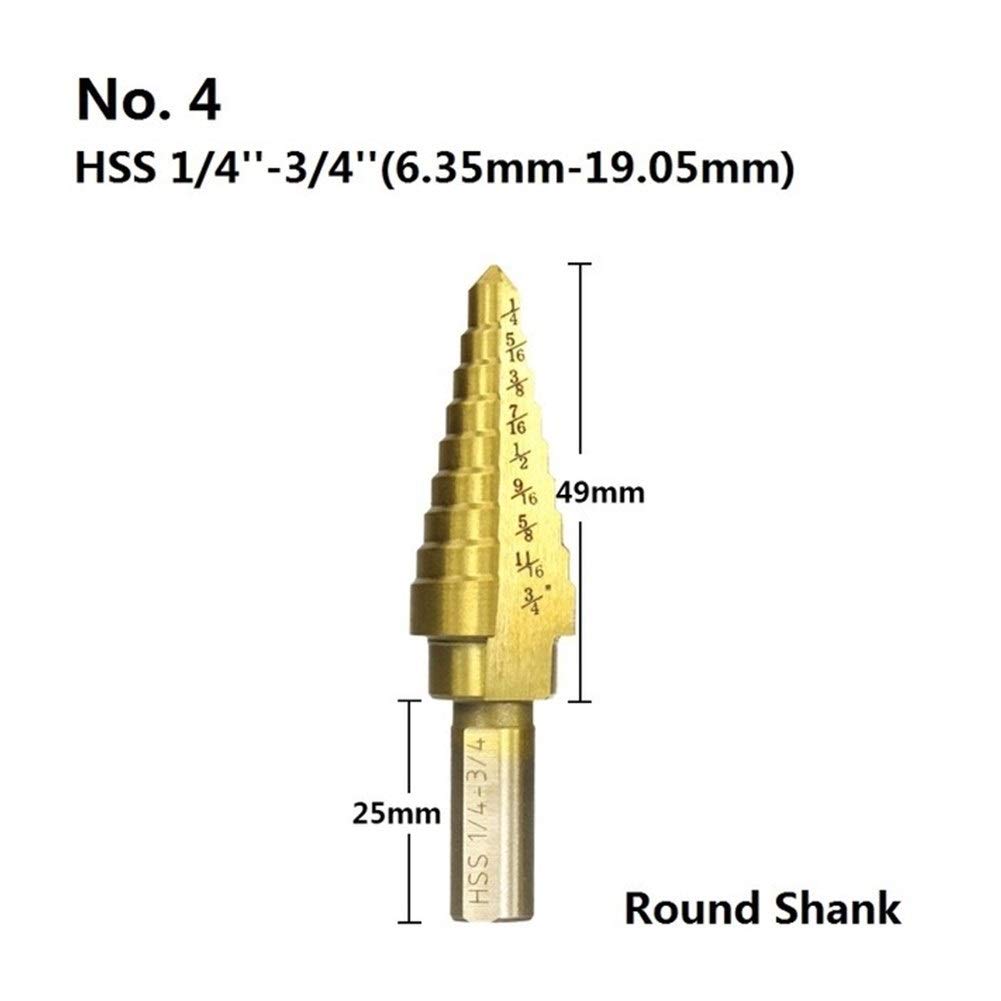Titanium Coated HSS Step Drill Bit Set 1/8