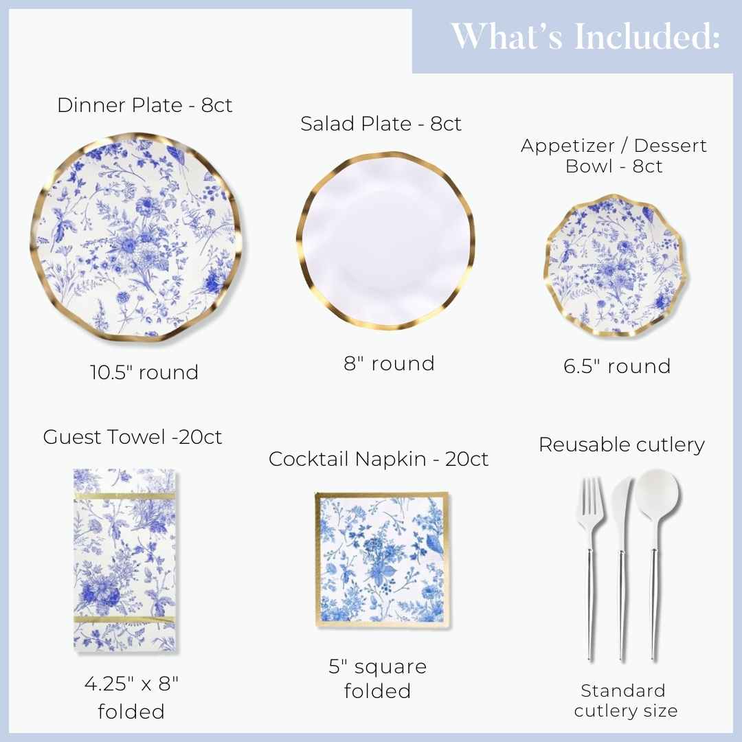 Elegant Timeless Table Setting - Premium Dinnerware Set for Formal & Casual Dining - Perfect for Weddings, Holidays & Everyday Use