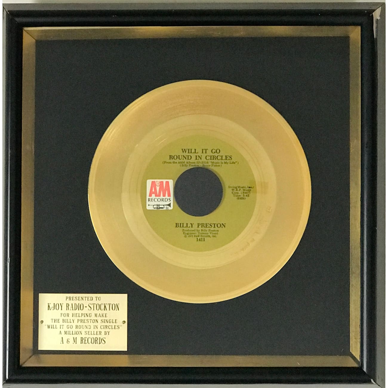 Billy Preston - Will It Go Round In Circles (1973) Limited Edition Award-Winning Rare Vinyl Record - Perfect for Collectors & Music Enthusiasts