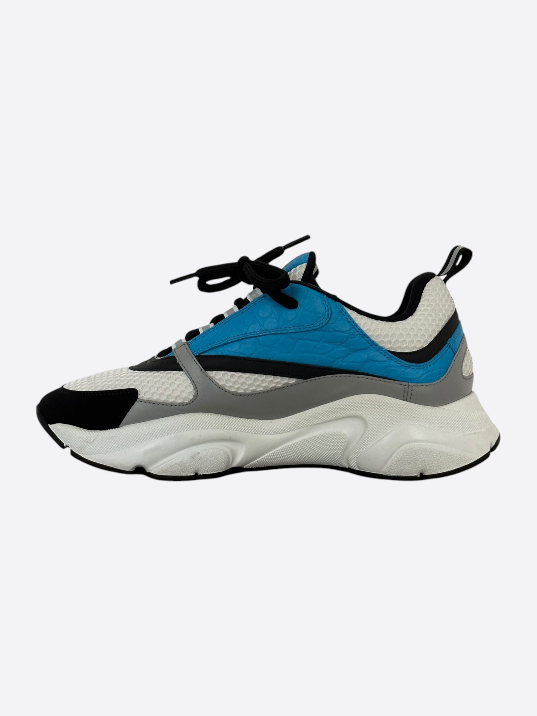 Dior Blue & White Crocodile B22 Sneakers for Men - Luxury Designer High-Top Shoes | Perfect for Casual Wear, Street Style & Fashion Events