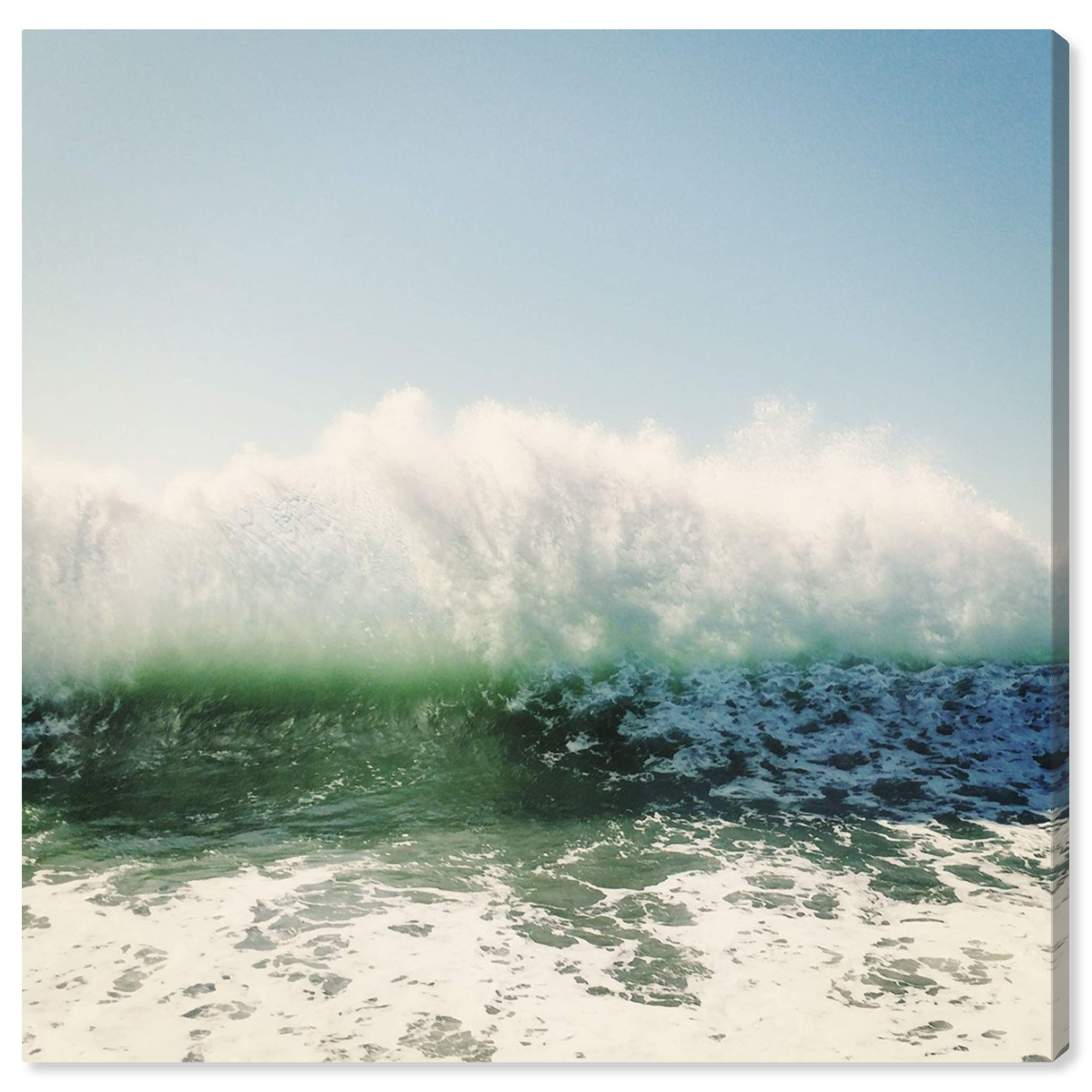 Oliver Gal Coastal Wall Art Canvas Print - 'Foam' Nautical Home Decor 24x24 Inches, Blue and Green Seascape Painting - Perfect for Beach House, Living Room or Office Wall Decor