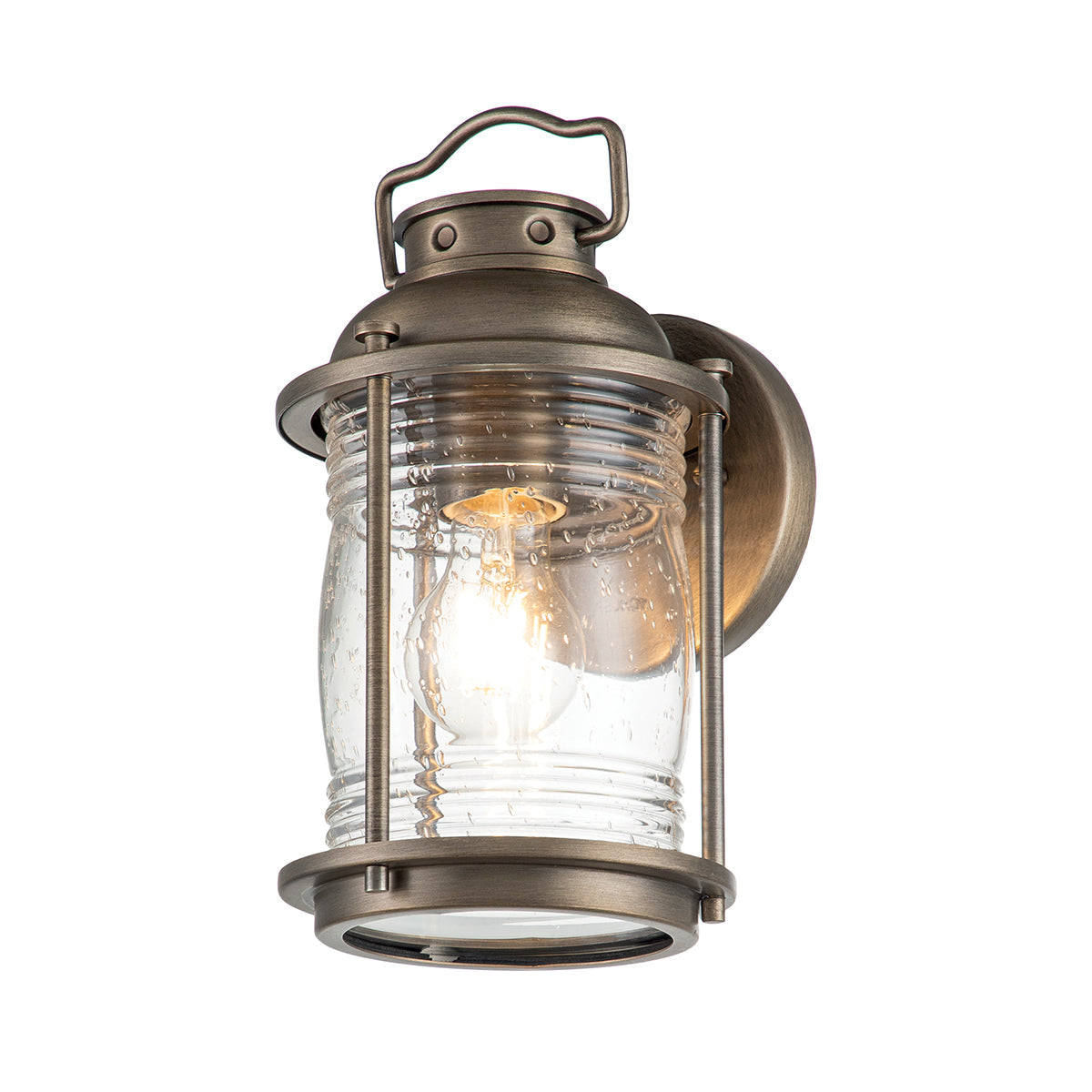 Ashland Bay Small/Medium/Large Wall Lantern - Weathered Zinc/Burnished Bronze Finish Outdoor Lighting for Patio, Garden & Porch Decor