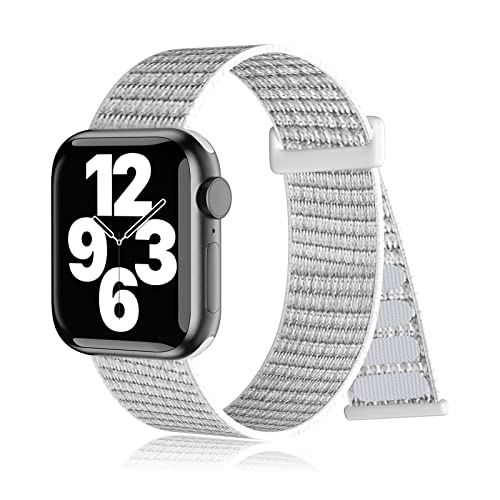 Premium Nylon Sport Loop Bands for Apple Watch Series SE/1/2/3/4/5/6/7 - Stretchy Elastic Braided Replacement Straps for Women & Men - Perfect for Workouts, Running & Everyday Wear