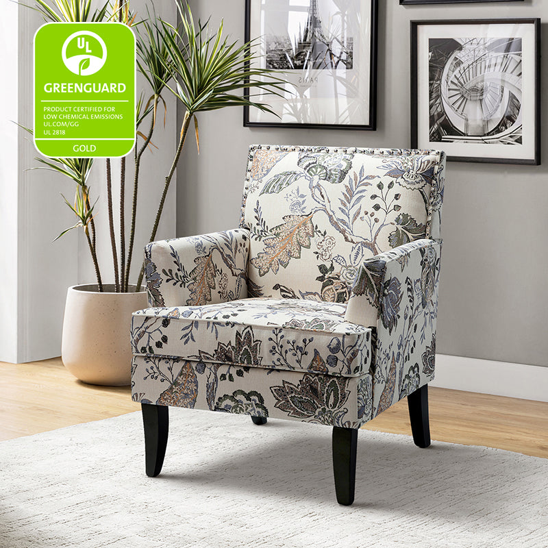 Bradley Armchair - Modern Accent Chair for Living Room, Bedroom & Office - Comfortable Upholstered Lounge Chair with Sturdy Wooden Legs - Perfect for Relaxing, Reading & Decorating Your Home