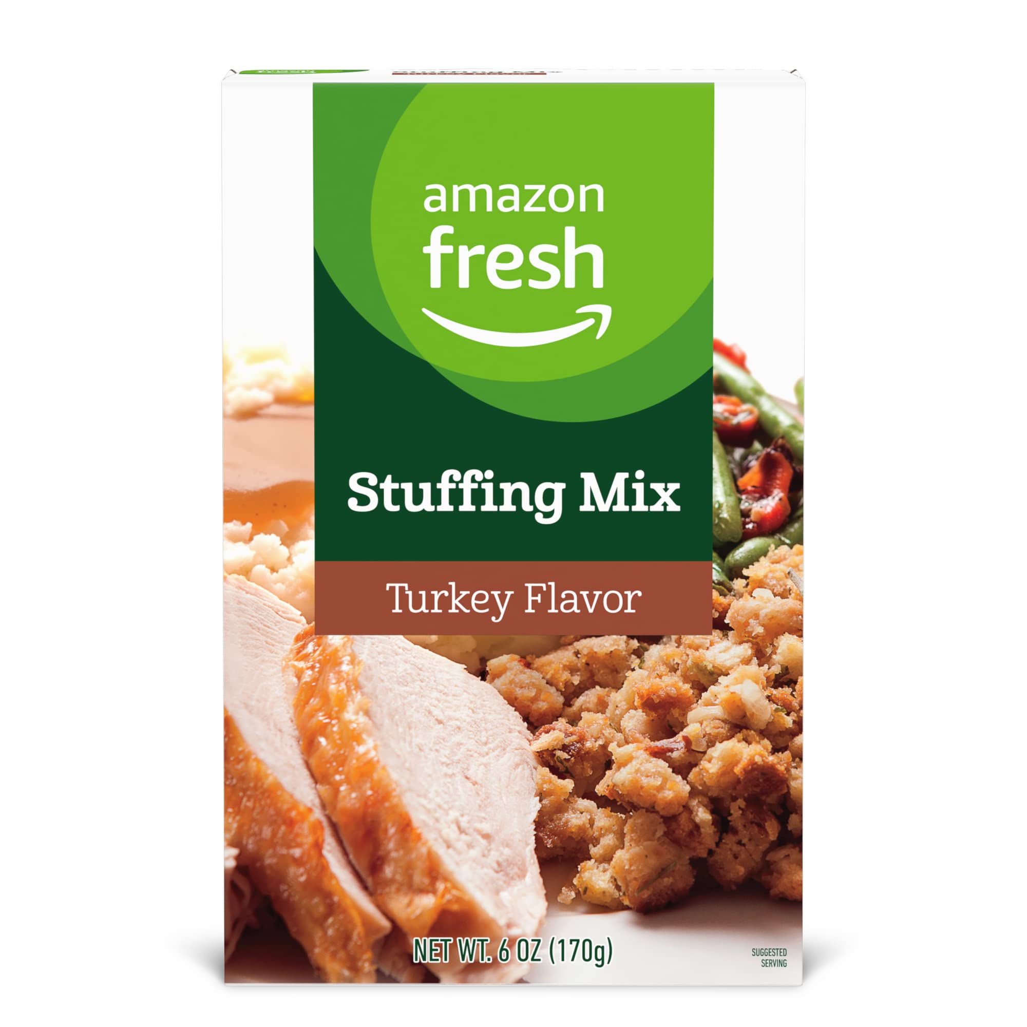 Amazon Fresh Turkey Flavor Stuffing Mix, 6 Oz - Perfect for Thanksgiving Dinner & Holiday Meals