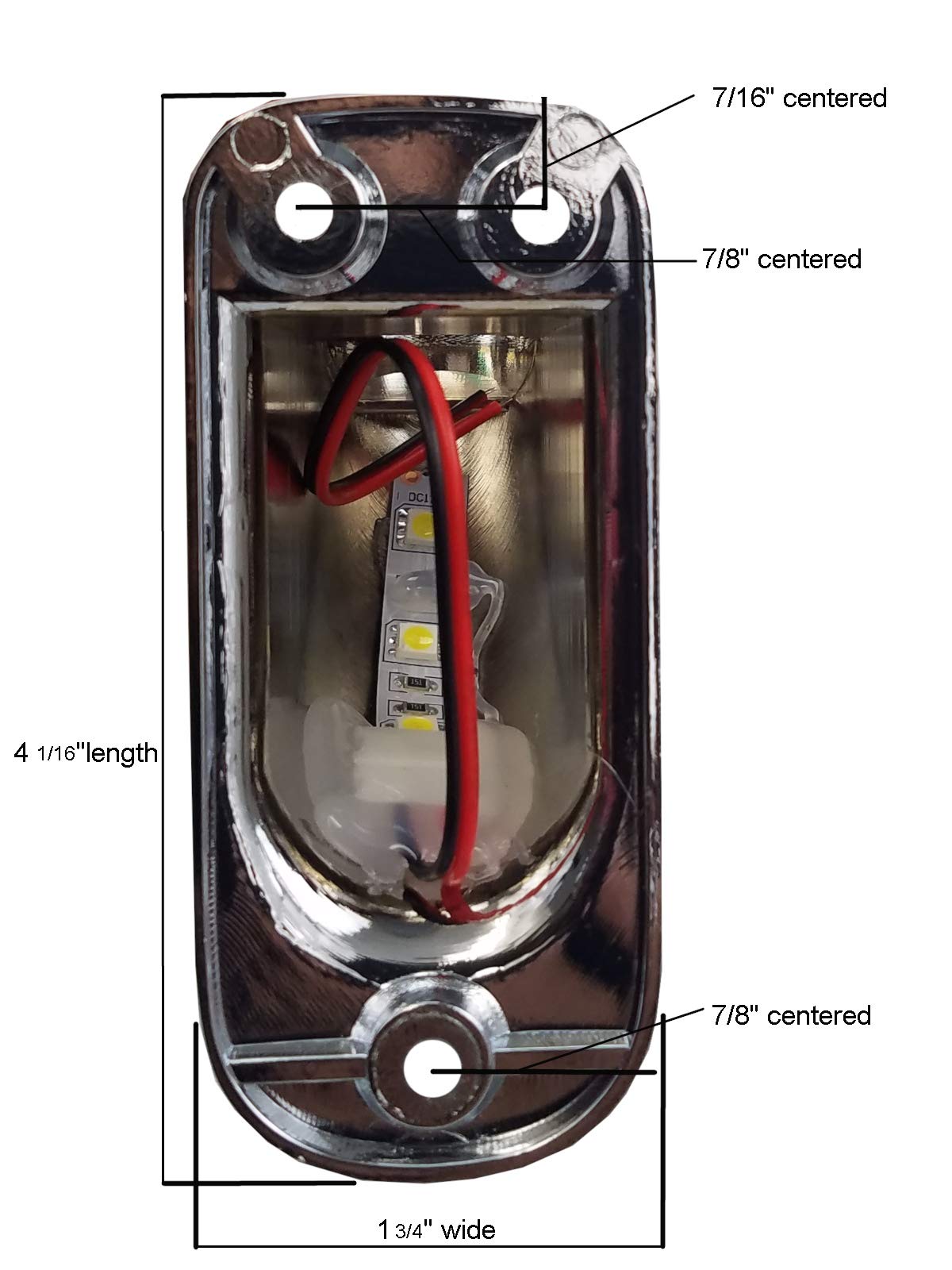 Class A Customs LED Lighted RV Grab Handle - Curved Clear Bar with Chrome Ends & Red Light - Perfect for RV, Camper, and Travel Trailer Safety & Night Visibility