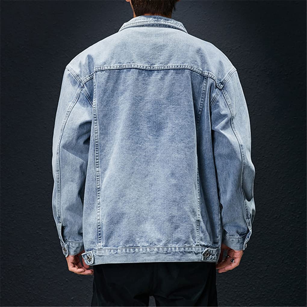 Men's Denim Jacket - Classic Blue Jean Jacket for Spring & Fall | Casual Outerwear for Everyday Wear, Street Style & Outdoor Activities