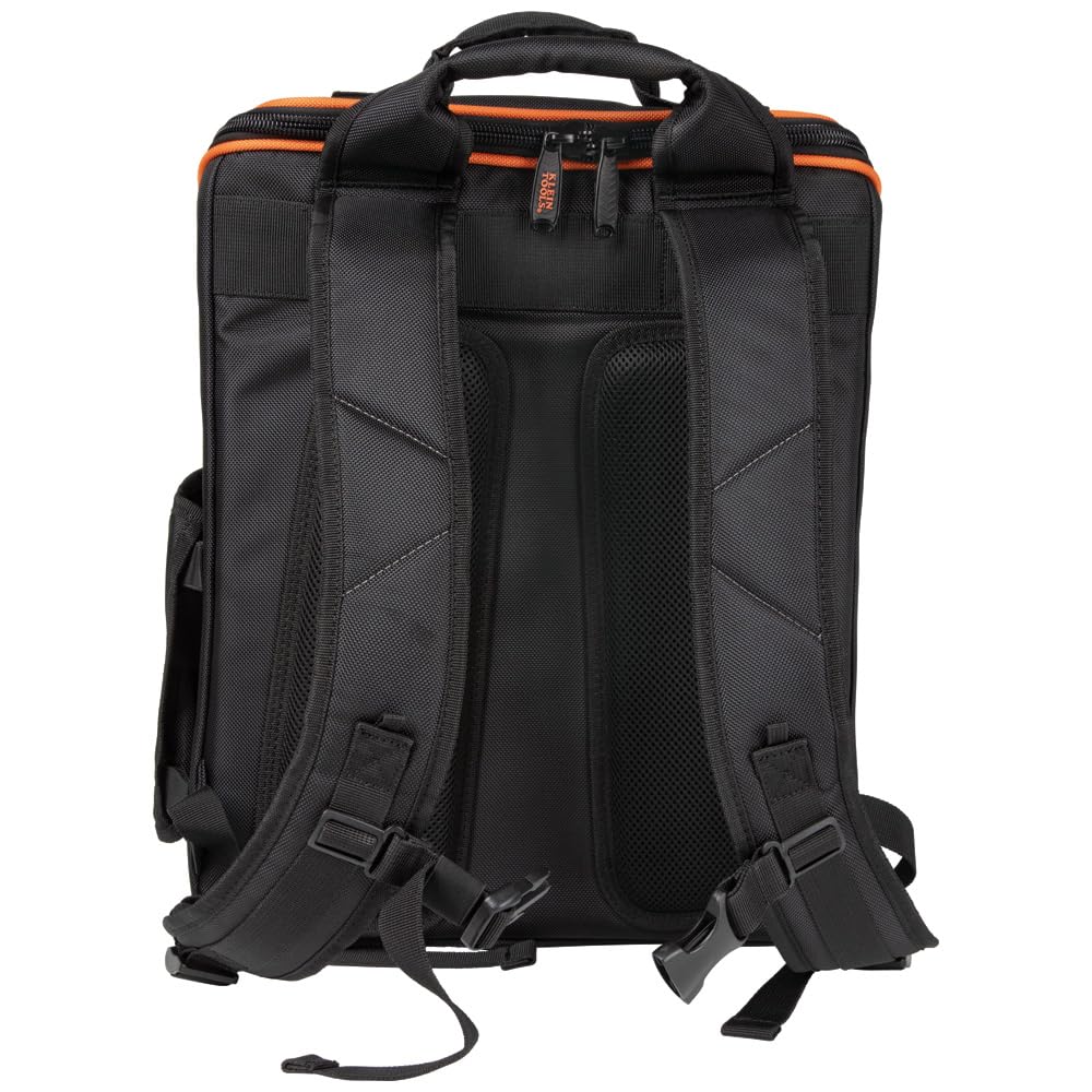 **KLEIN TOOLS 55655 Tradesman Pro Tool Backpack - 21 Pockets, Large Storage, Built-in Flashlight & Work Light - Perfect for Electricians, Contractors & DIY Projects**