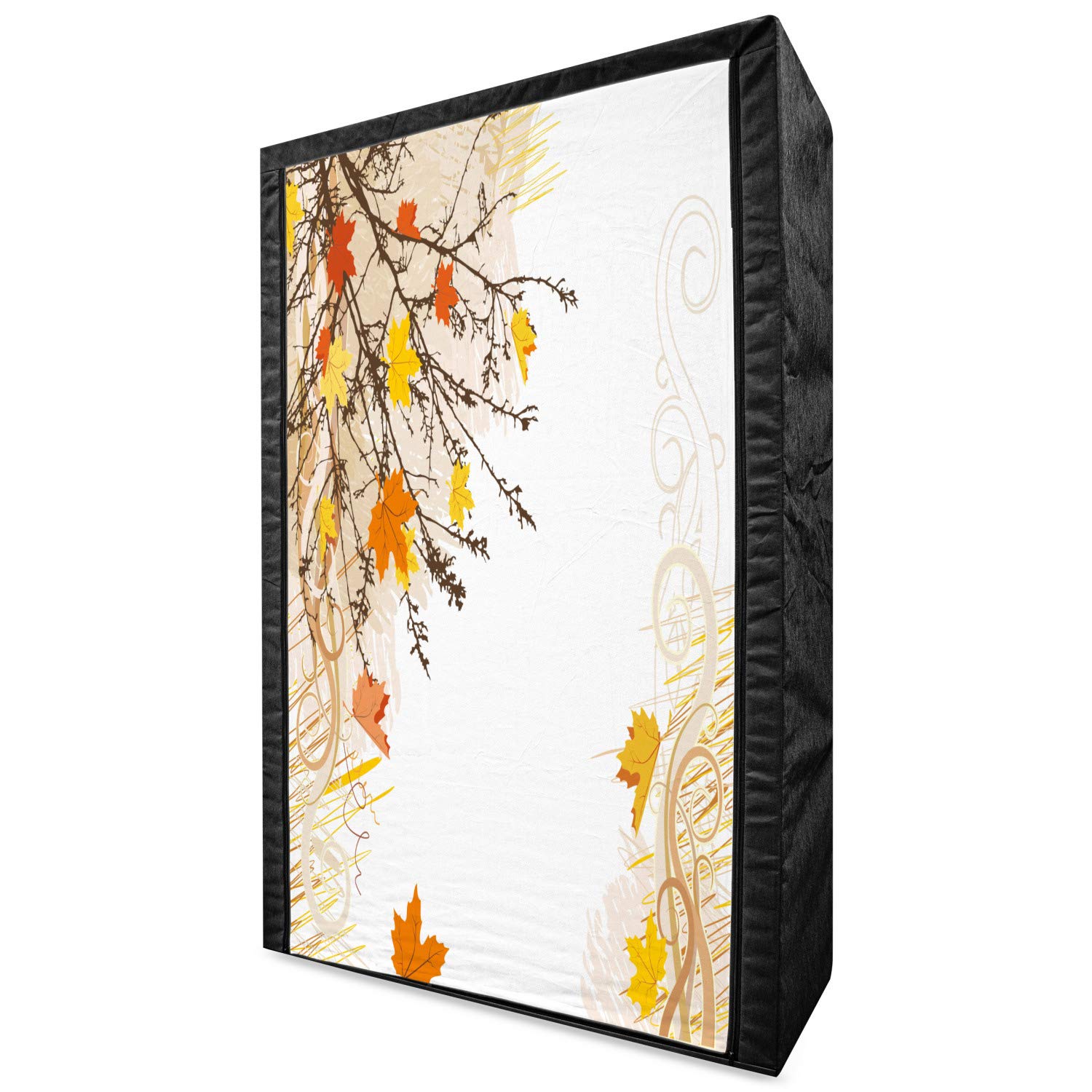 Ambesonne Portable Fabric Wardrobe with Autumn Maple Leaves Print - 42.5