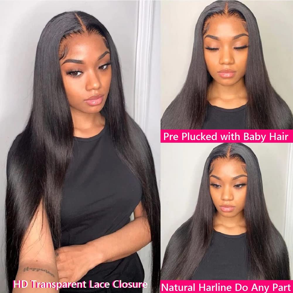 10A Brazilian Straight Human Hair 3 Bundles with Closure 20 22 24+18 Inch | 100% Unprocessed Virgin Hair Weave | HD Lace Closure | Perfect for Sew-in, Wig Making & Everyday Styling