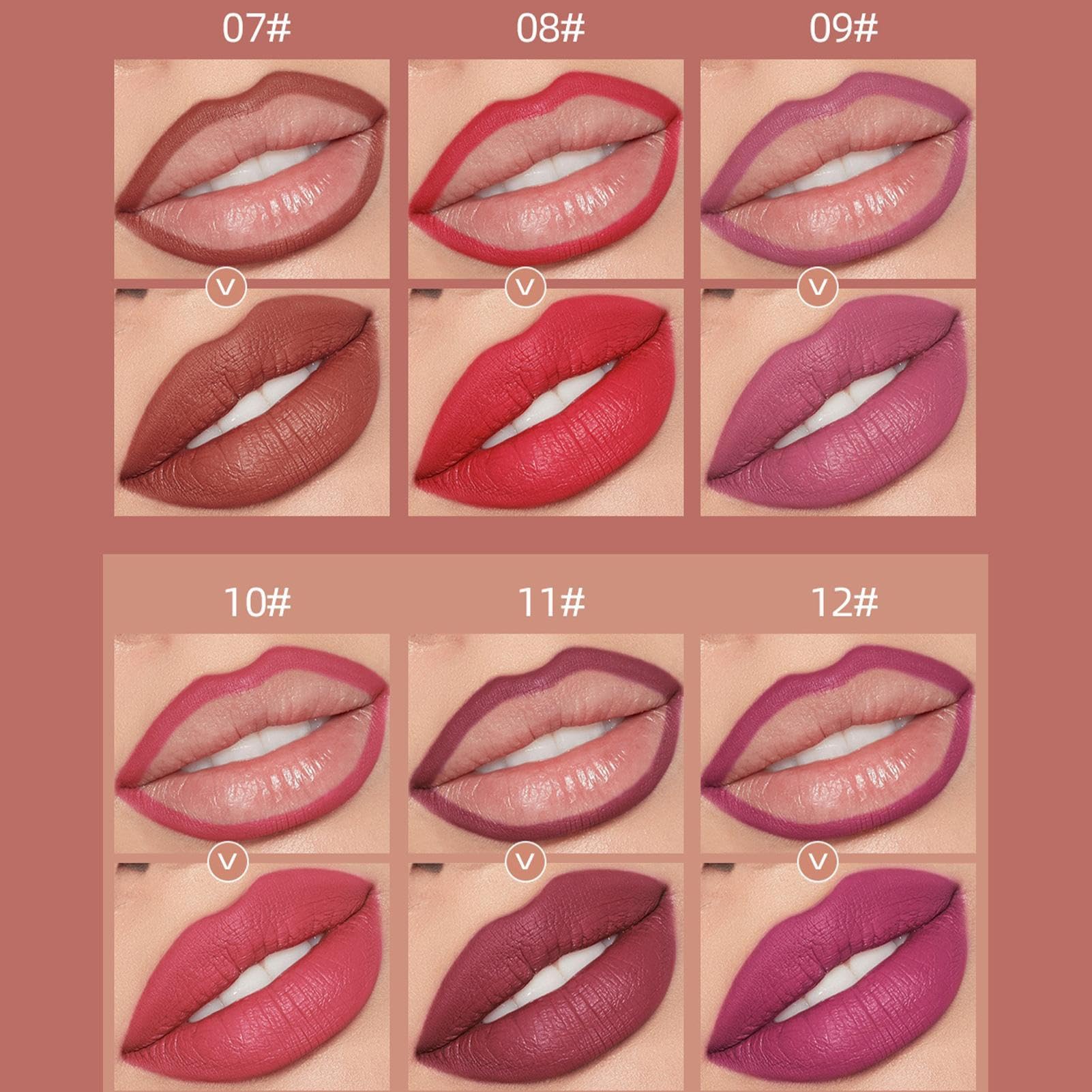 12-Piece Professional Matte Lip Pencils Set - Long Lasting Waterproof Lip Liner, Highly Pigmented Soft Lip Makeup for Natural Look | Perfect for Daily Wear, Parties & Special Occasions