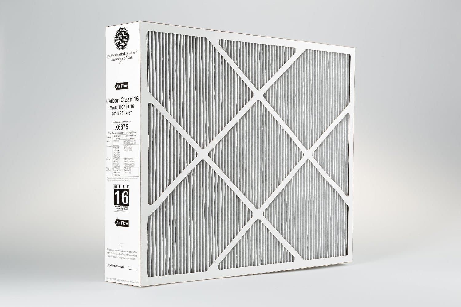 Lennox X6675 20x25x5 MERV 16 Air Filter - 2 Pack | High Efficiency Furnace & AC Filters for Cleaner Air | Perfect for Home, Office & Commercial HVAC Systems