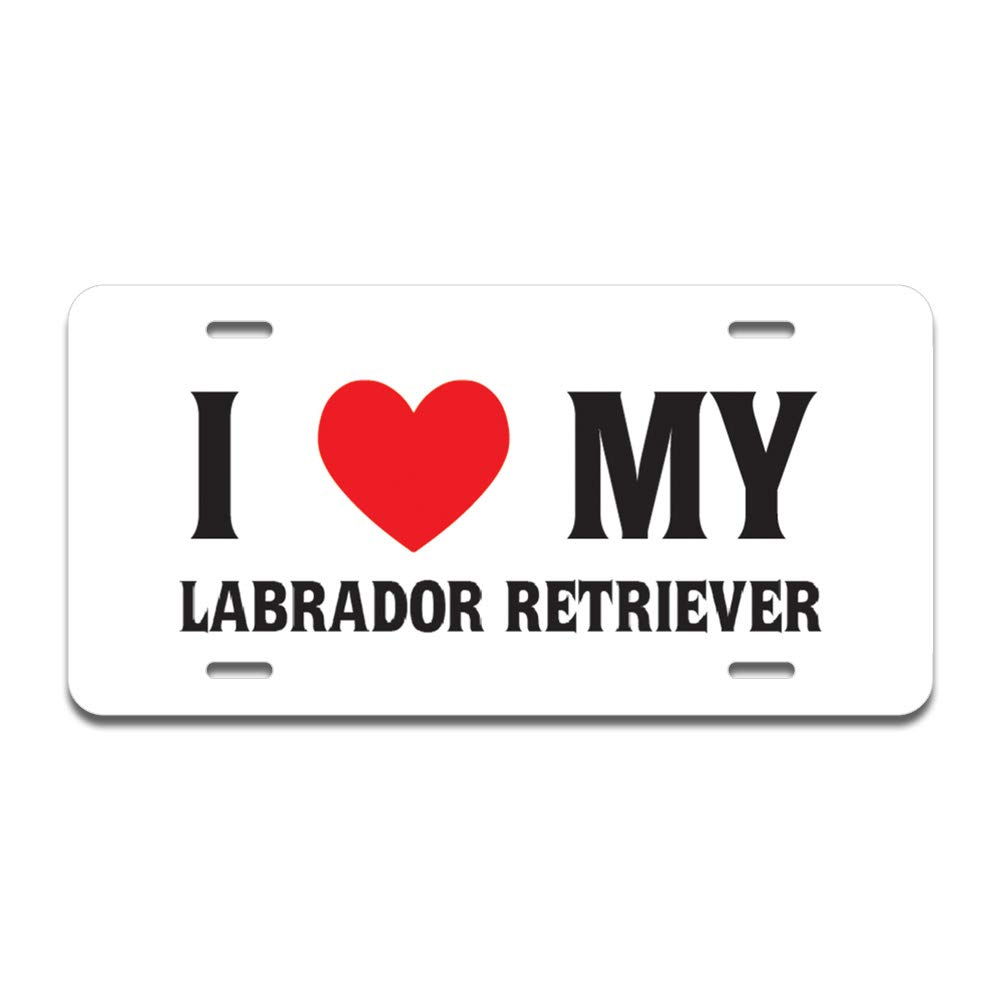 SignMission I Love My Labrador Retriever Aluminum License Plate - 12