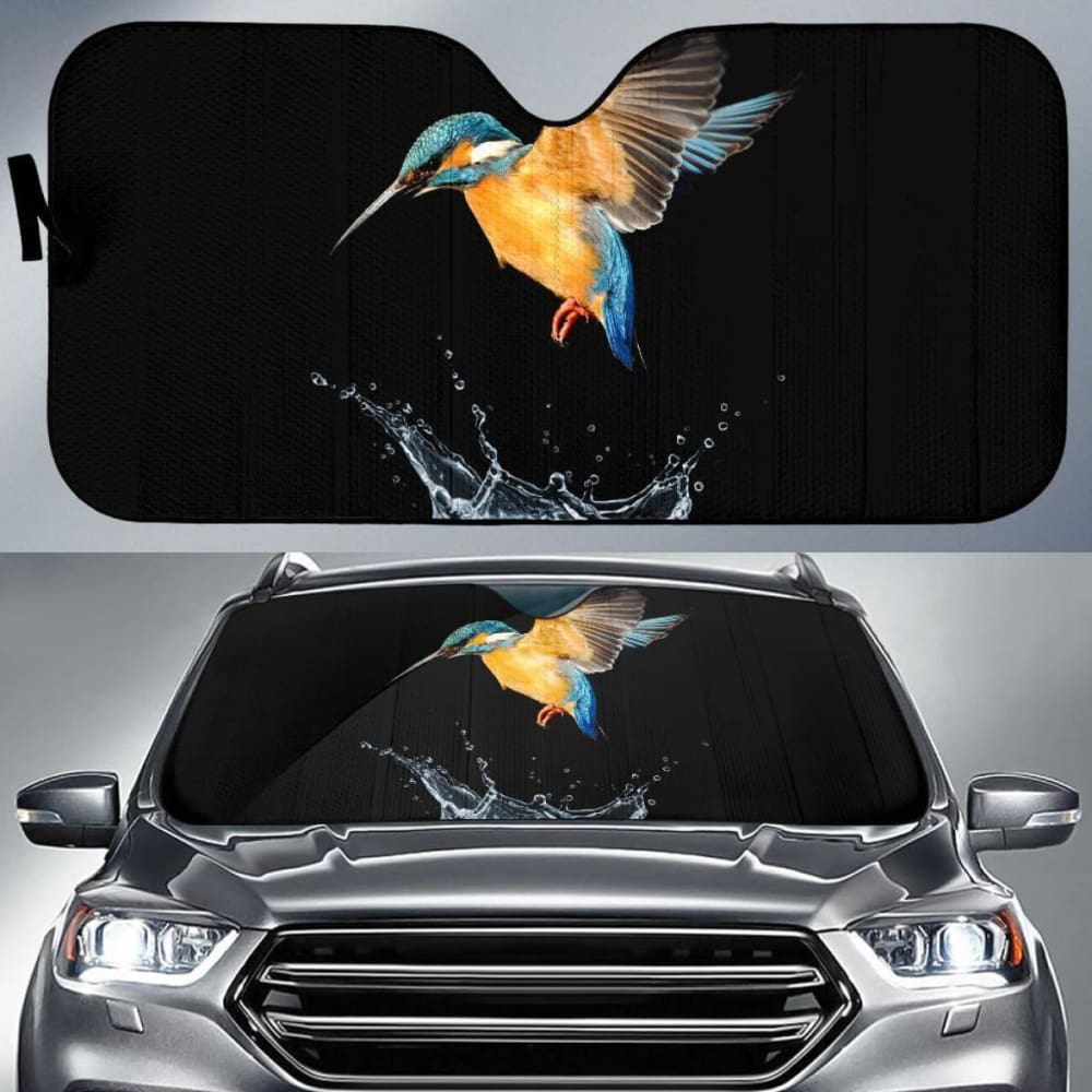 Blue Tailed Hummingbird Car Sun Shade - UV Protection Windshield Cover for Vehicles - Perfect for Summer Parking & Outdoor Travel