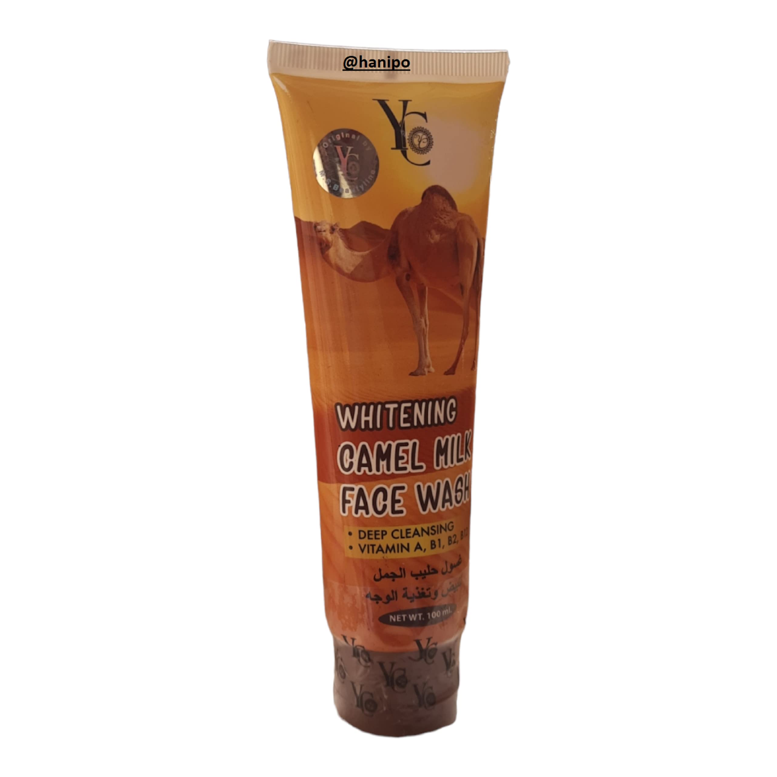 HANI PO™ YC Whitening Camel Milk Face Wash - 100ml Facial Cleanser for Glowing & Moisturized Skin | Natural Moisturizing & Cleansing Cream for Women & Men | Perfect for Daily Skincare Routine & Travel