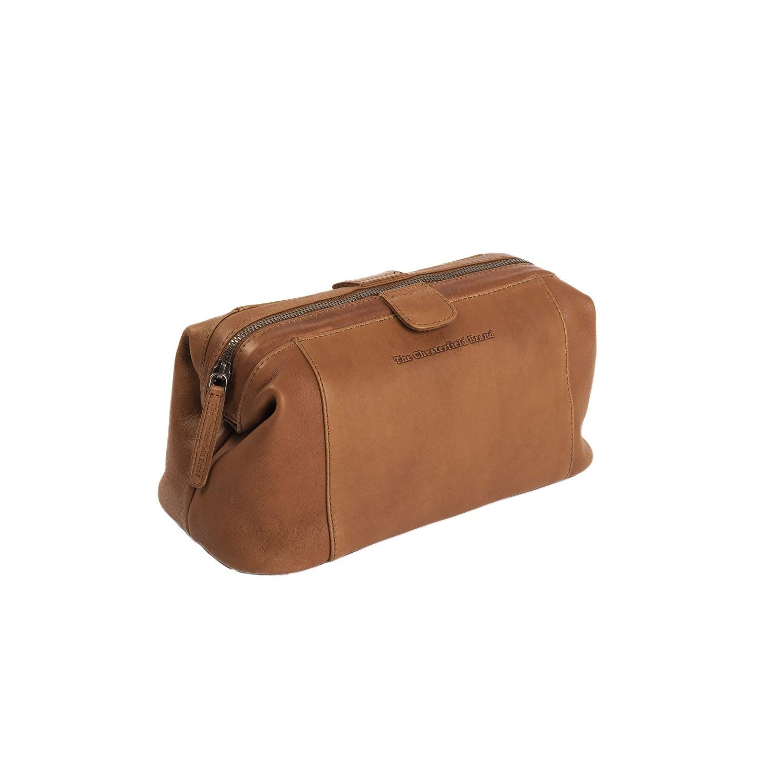 Premium Chesterfield Leather Toiletry Bag for Men | Genuine Cognac Leather Travel Shaving Kit | Durable & Stylish Dopp Kit for Business Trips, Gym, and Weekend Getaways