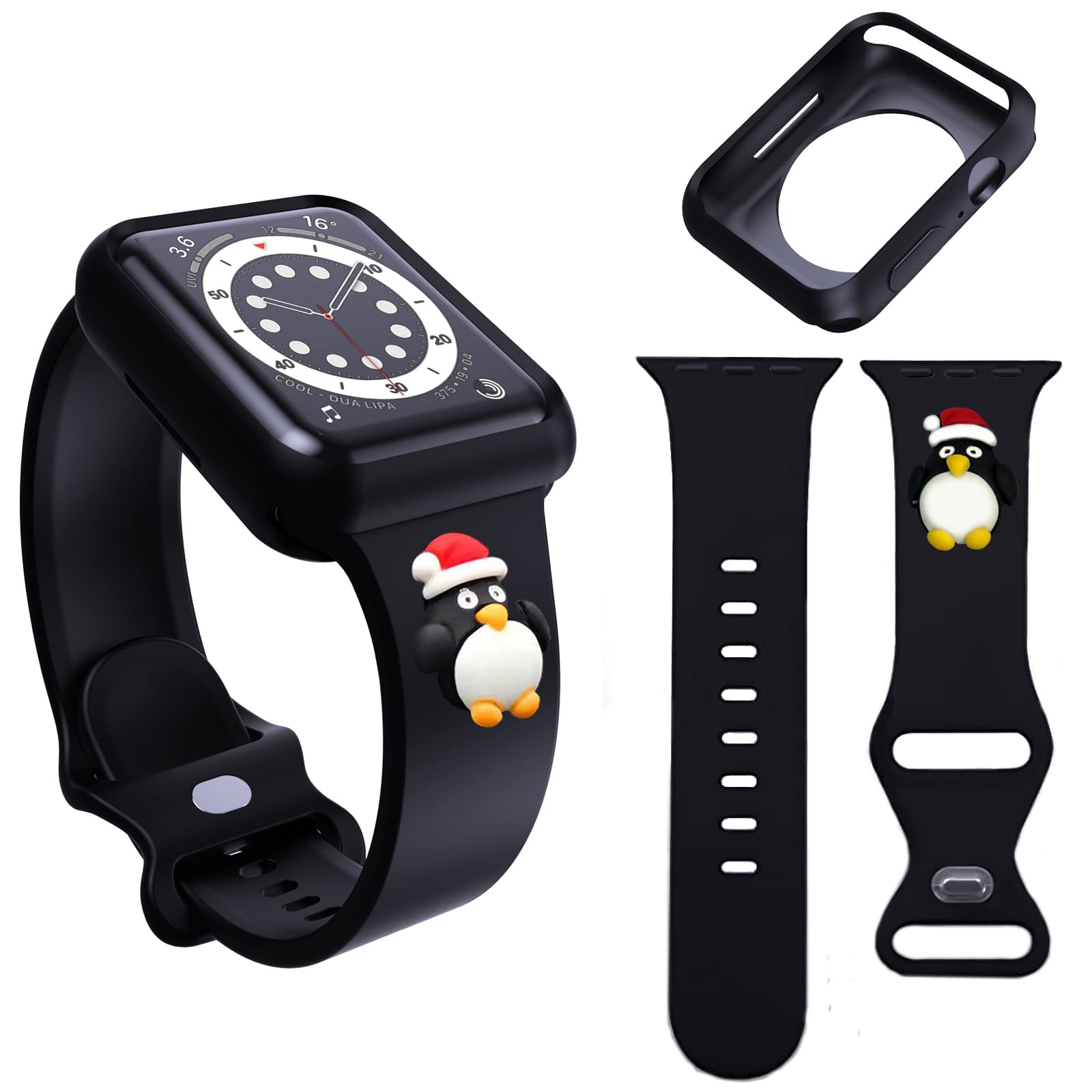 Cute Cartoon Silicone Sport Replacement Strap for Apple Watch Series SE/6/5/4/3/2/1 - Compatible with 38mm 40mm 42mm 44mm - Fashionable Accessory for Women & Girls - Perfect for Workouts, Daily Wear & Gifting