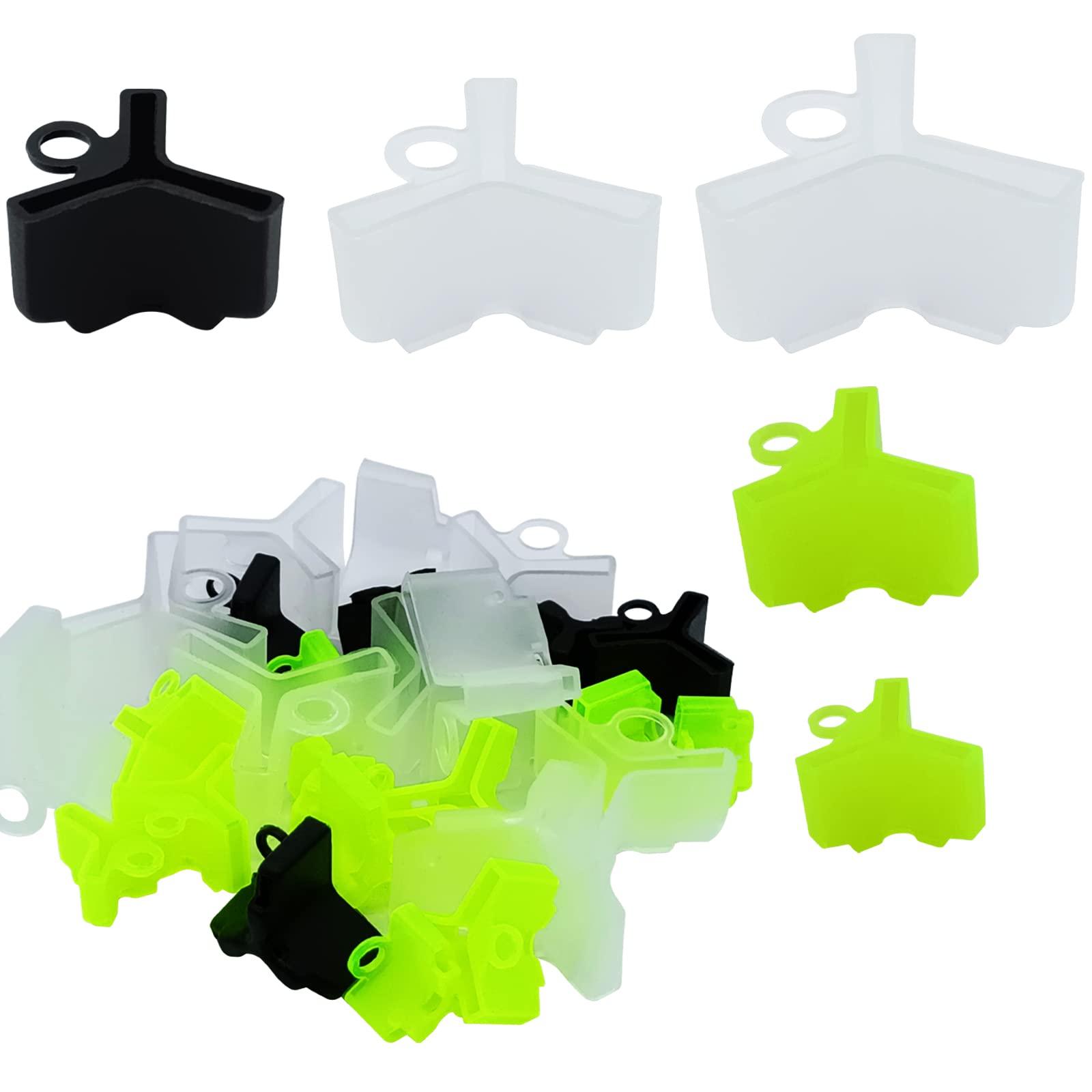 250 Pcs Fishing Hook Bonnets - Treble Hook Protector Covers for Fishing Safety (1-5 Sizes, White Black Green) - Ideal for Saltwater & Freshwater Fishing, Fly Fishing, and Ice Fishing Gear Protection
