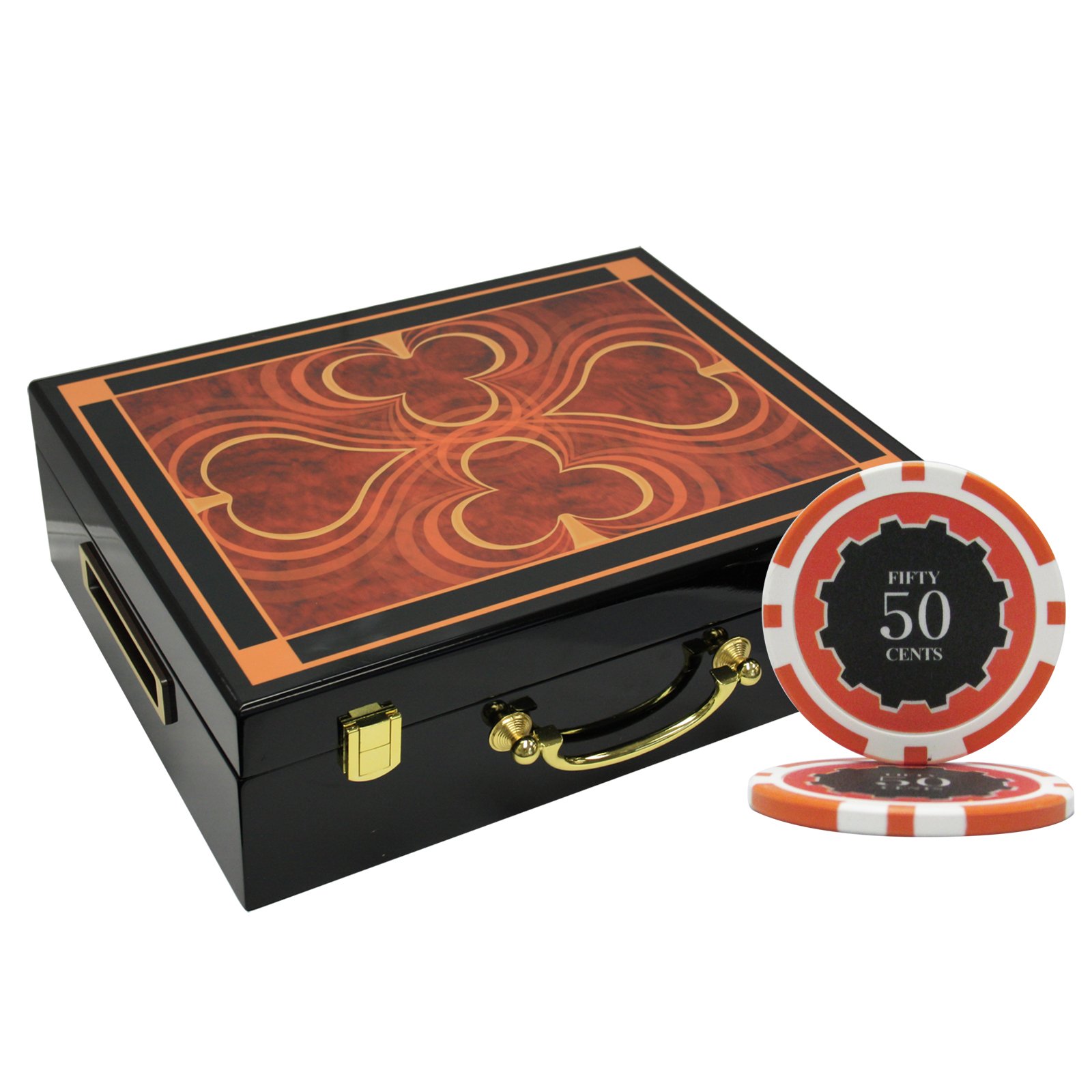 Premium 500-Piece Eclipse Poker Chips Set with High-Gloss Wooden Case - Perfect for Casino Nights, Poker Tournaments, and Home Game Nights