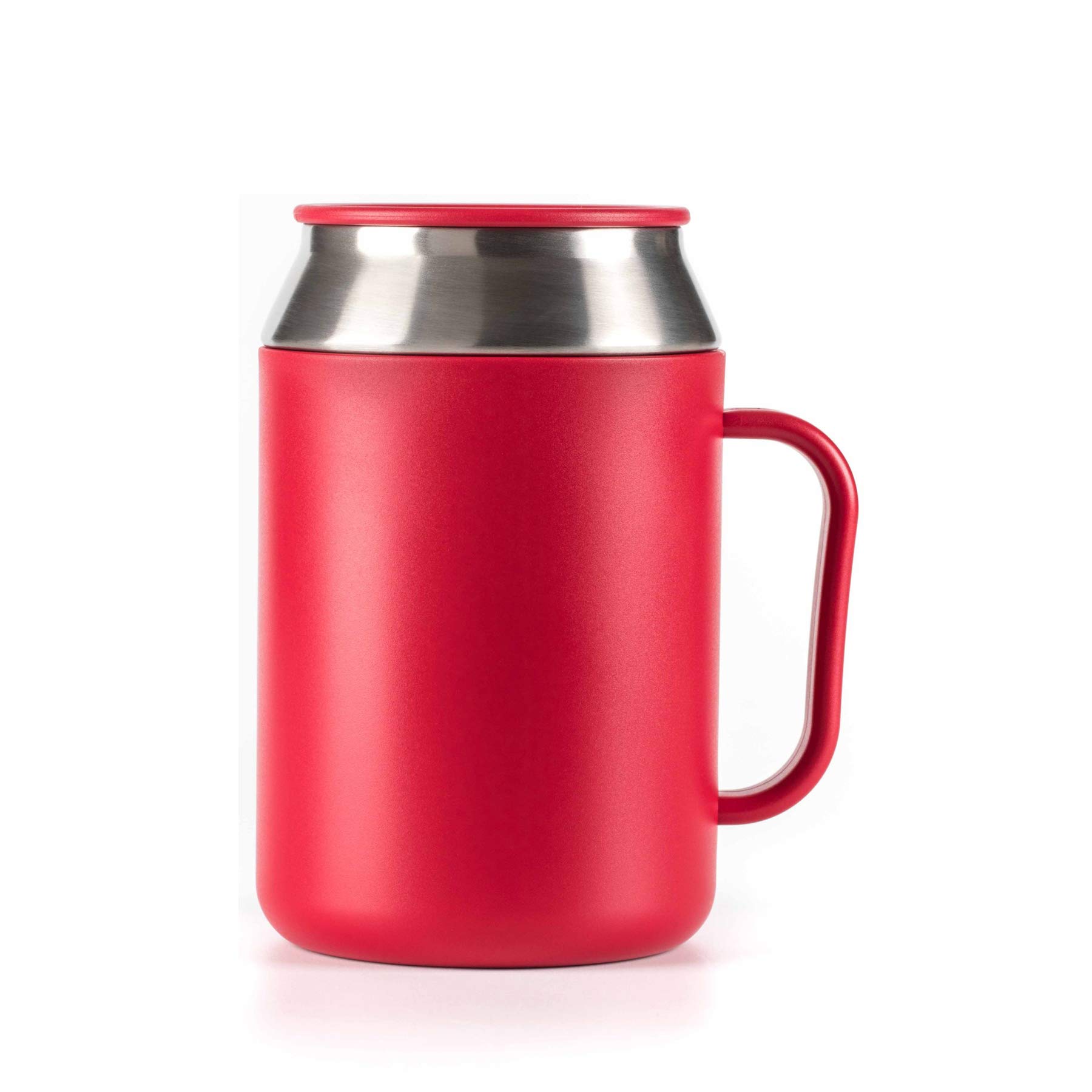 Stainless Steel & Plastic Insulated Coffee Tea Travel Mug - 400ml (14oz) Red - Keeps Hot/Cold for Hours - Perfect for Office, Commuting & Outdoor Activities