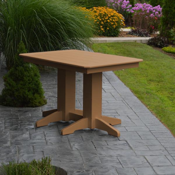 Eco-Friendly Recycled Plastic Rectangular Dining Table - Sustainable Outdoor/Indoor Furniture for Patio, Garden & Small Space Dining
