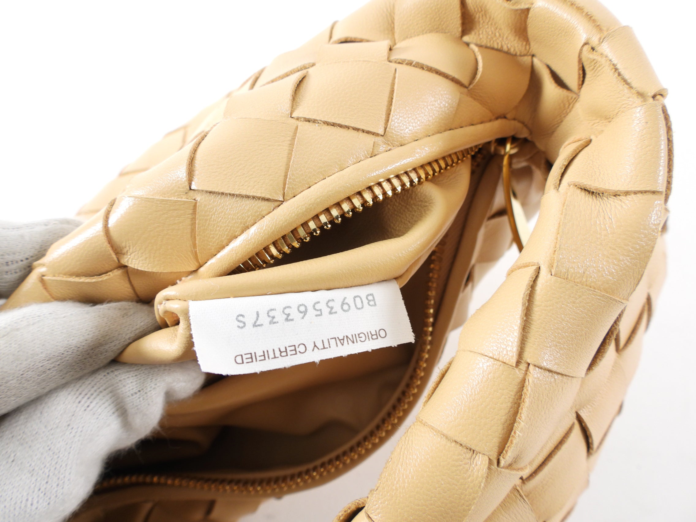Bottega Veneta Dark Praline Gold Mini Jodie Intrecciato Leather Crossbody Bag - Luxury Designer Handbag for Women, Perfect for Date Night & Evening Events