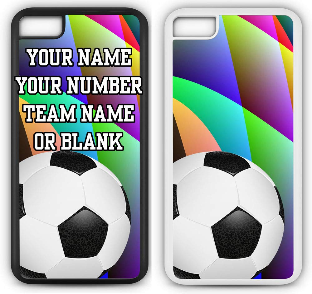Custom Soccer Jersey iPhone 8/7 Case - Personalized Team Name & Number White Rubber Phone Cover | Perfect for Soccer Fans, Players & Gifts | SC1095 by TYD Designs