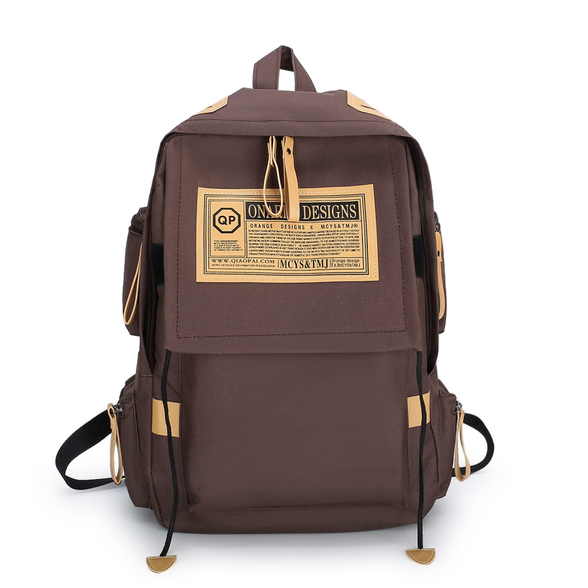 Lightweight Water-Resistant Nylon Laptop Backpack for Women & Men - 15.6 Inch Computer Backpack for Travel, Work & College - Durable Brown School Backpack for Commuting, Business Trips & Daily Use