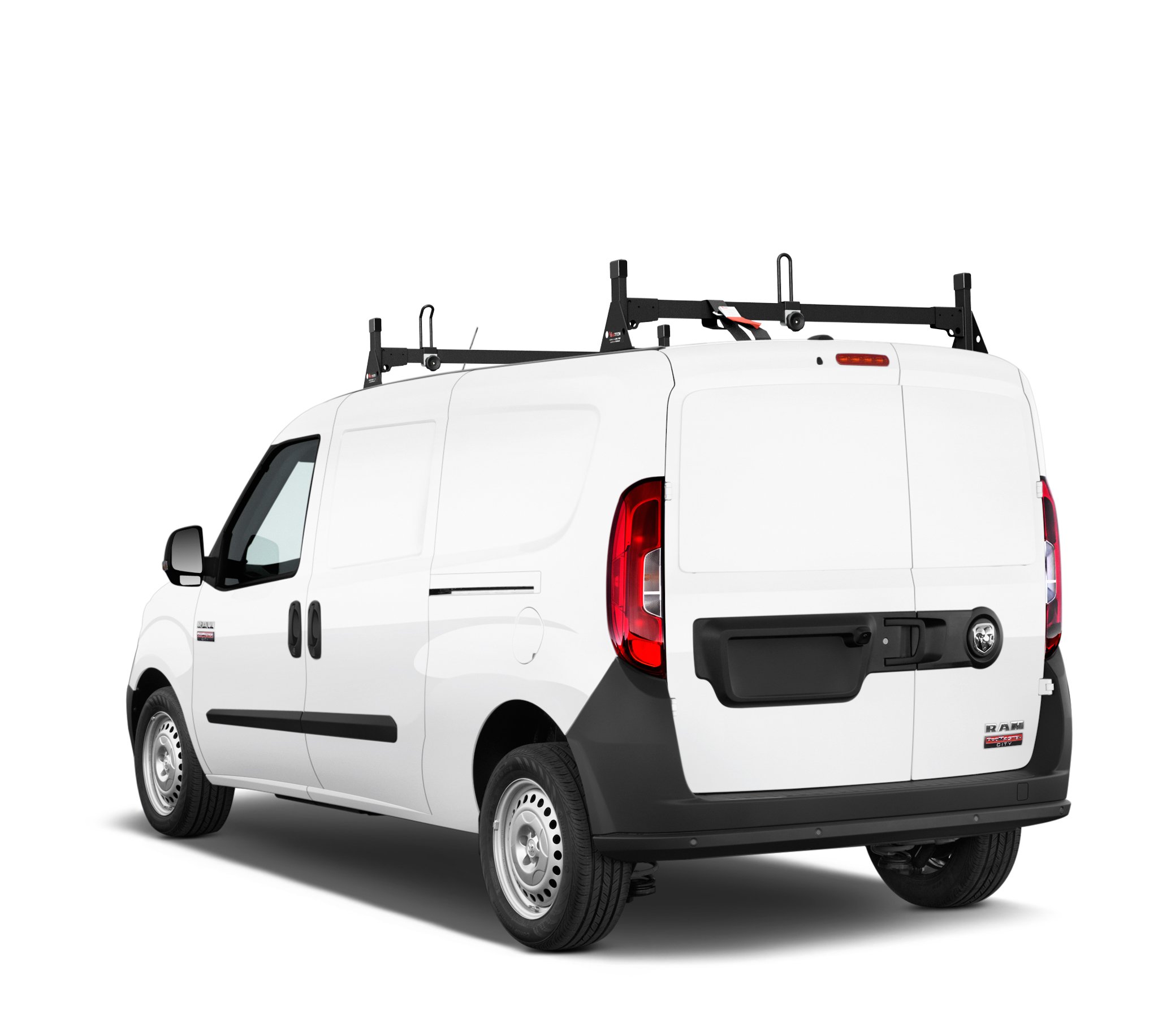 Vantech H1 2 Bar Steel Roof Rack for 2015-2023 RAM ProMaster City - Heavy Duty Black Ladder Rack for Cargo, Camping & Outdoor Adventures