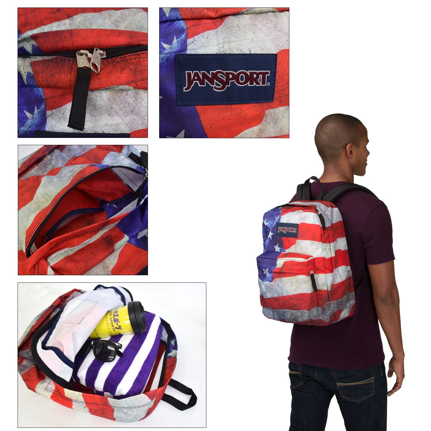 JanSport High Stakes Backpack - Durable School & Travel Backpack for Students & Professionals | Lightweight Laptop Backpack with Multiple Pockets | Perfect for College, Work & Outdoor Adventures (Multi Agate Skies)