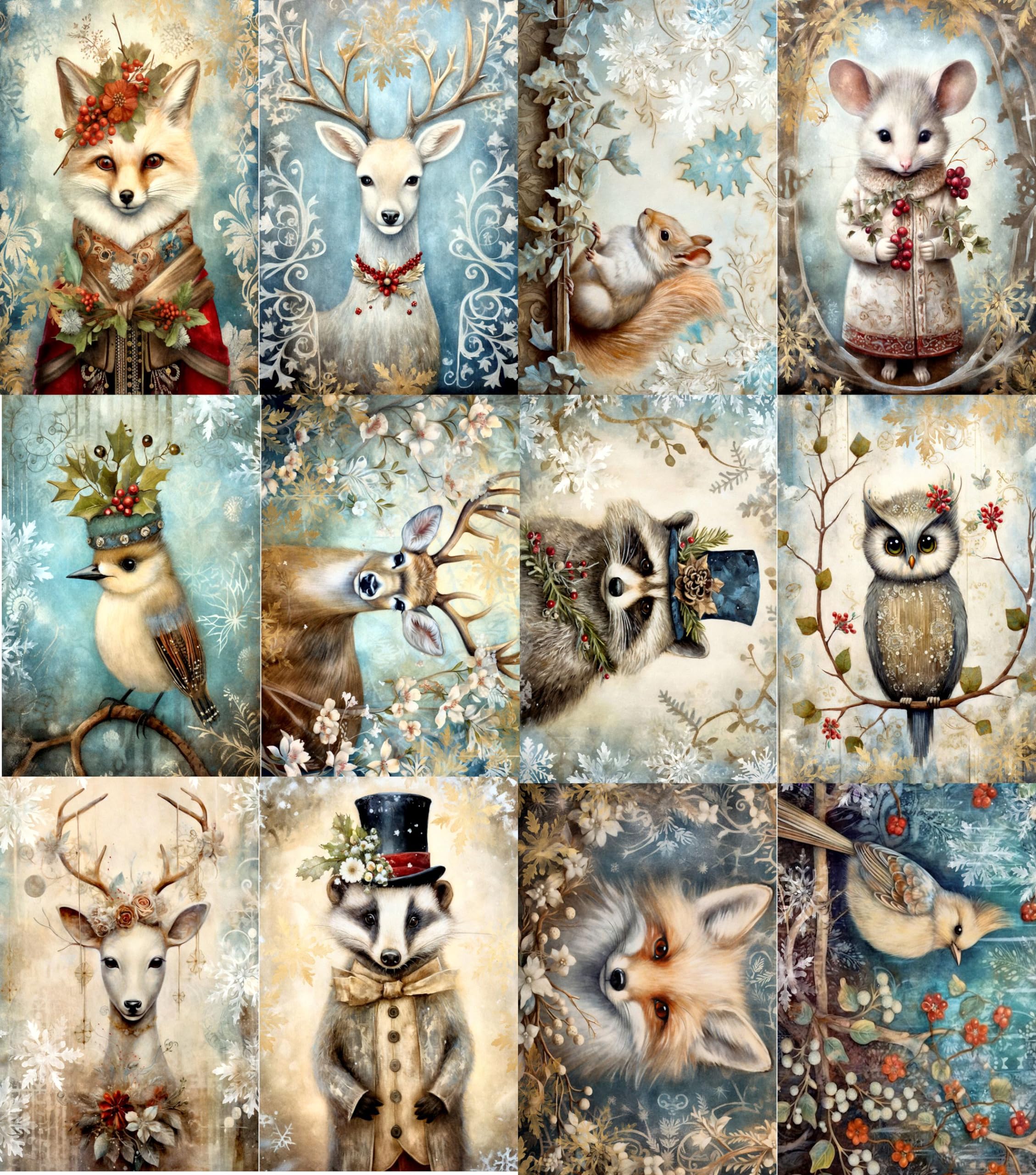 Handmade Christmas Cards - 8 x 10.5 Inch Rice Paper (6 Pack) for Decoupage, Scrapbooking & DIY Crafts | Premium Mulberry Paper | Perfect for Holiday Greetings, Gift Wrapping & Home Decor