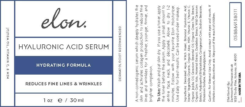 Elon Hyaluronic Acid Serum for Face & Neck - Vitamin C, Hyaluronic Acid, E & Jojoba Oil - Deep Hydration & Collagen Booster - All Skin Types - Perfect for Daily Skincare & Anti-Aging Routine