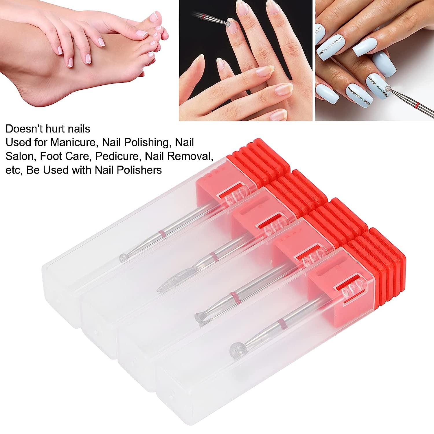 2-Piece Electric Nail File Bit Set - Professional Manicure & Pedicure Drill Bits for Nail Polish Removal, Salon & Home Foot Care - Perfect for DIY Nail Art, Gel Polish Application & Nail Extension Maintenance