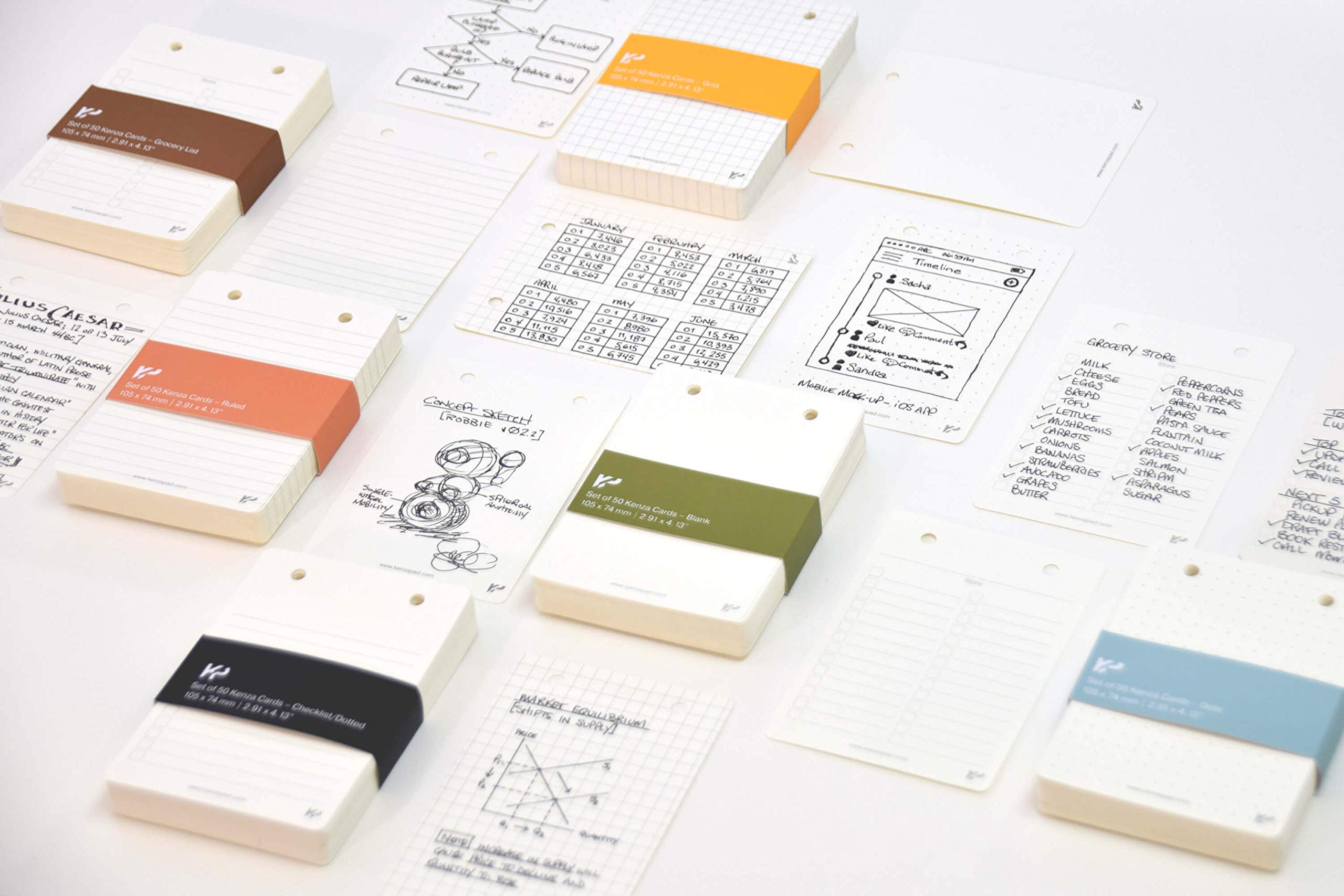 KenzaPad Pack of 50 Refillable Notepad Cards - Dotted Grid Memo Pads for Notes, Lists & Reminders - Compatible with Notepad Wallet or Standalone Use - Perfect for Office, School & Daily Organization