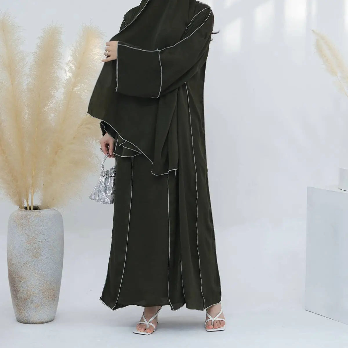 Stylish Cotton Linen Cardigan Open Abaya Dress for Women - Perfect for Prayer, Modest Fashion & Everyday Wear