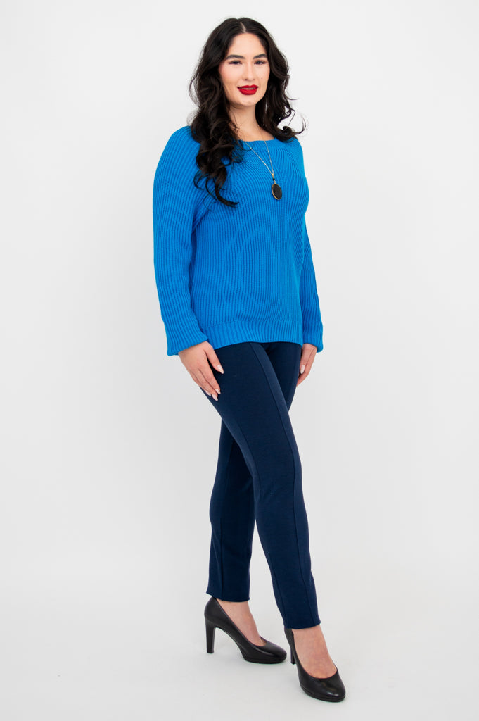 Davis Cotton Sweater for Men & Women - Navy Blue Casual Pullover for Fall & Winter - Cozy & Warm Knitwear for Office, Travel & Outdoor Activities