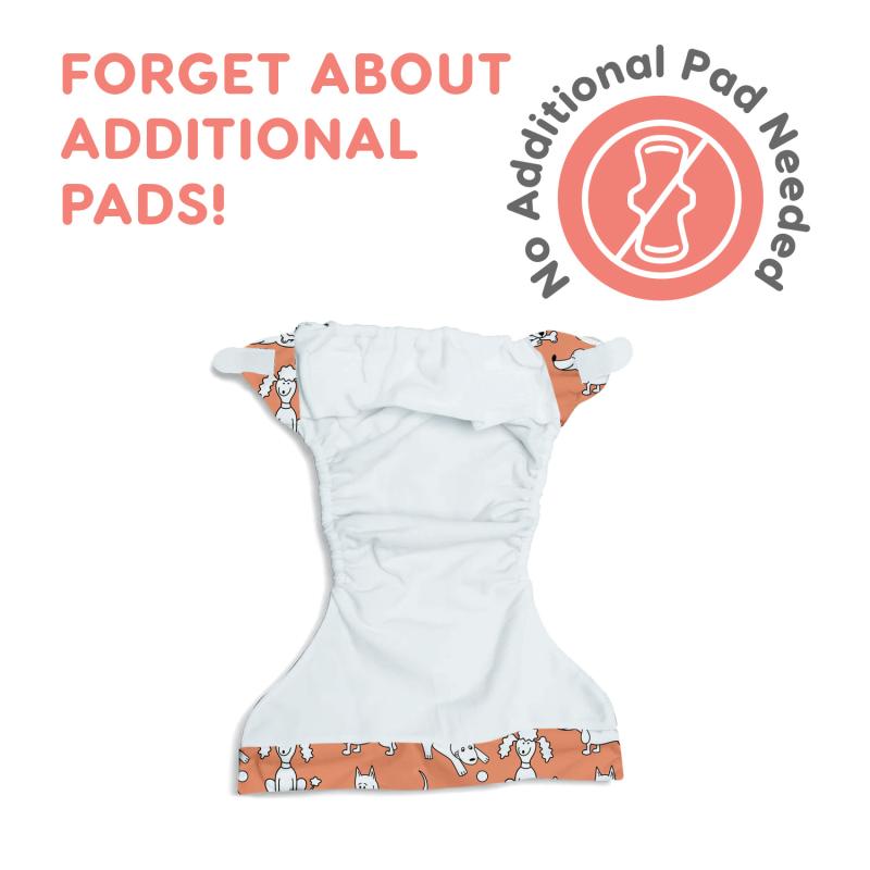 Misoko Washable Reusable Dog Diapers for Female Dogs in Heat - Puppy Training, Postpartum Care, Odor Control with Mint Scent - Perfect for Indoor Use & Travel