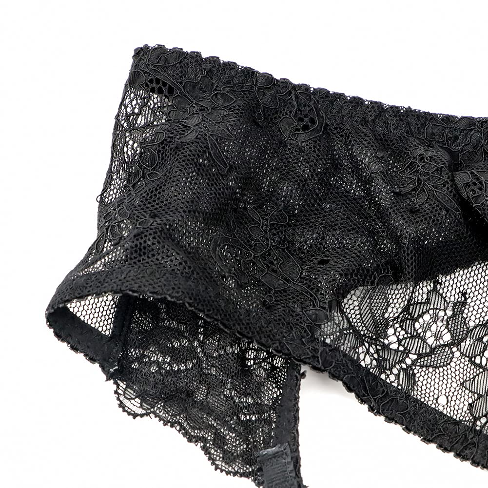 Sexy Women's Lace Garter Belt with 4 Adjustable Straps & Metal Clips - Stockings Holder for Lingerie, Bridal, Boudoir & Special Occasions