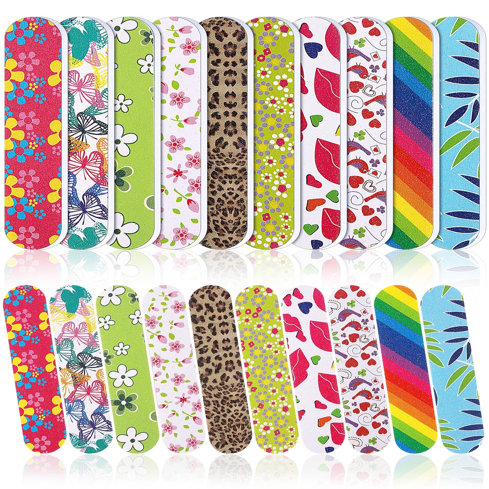 Sumind 100 Pack Double Sided Nail Files - 2.36 Inch Emery Boards for Manicure & Pedicure - Professional Nail Care Tools for Home, Salon & Travel Use