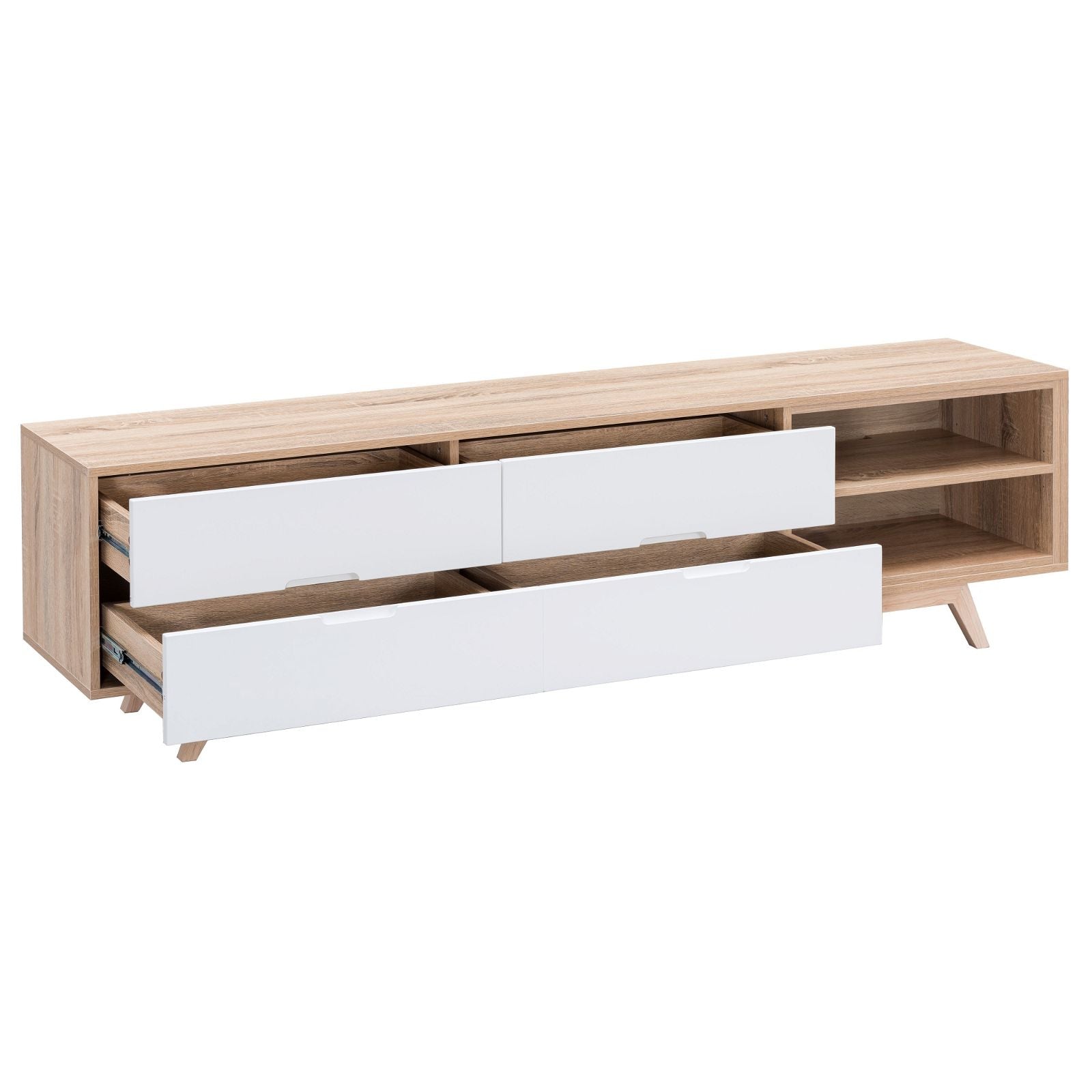 Criterion 1800mm Oak White Tuscany TV Stand Entertainment Unit - Perfect for Living Room, Home Theater & Media Storage